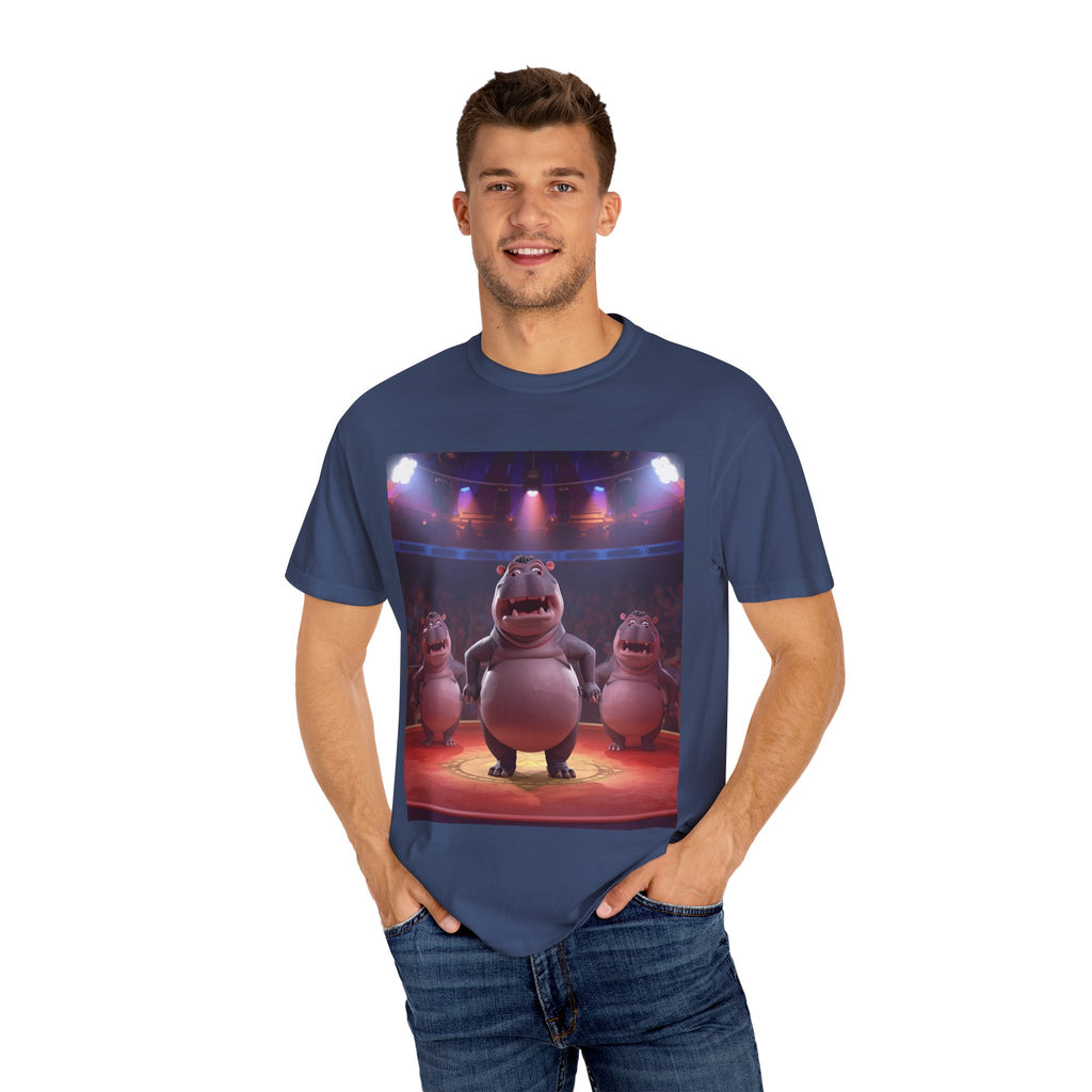 Fun Hippo Performance T-Shirt, Unisex Cotton Tee, Cartoon T-shirt, Gift for Kids, Animal Lover Shirt, Birthday Party Apparel