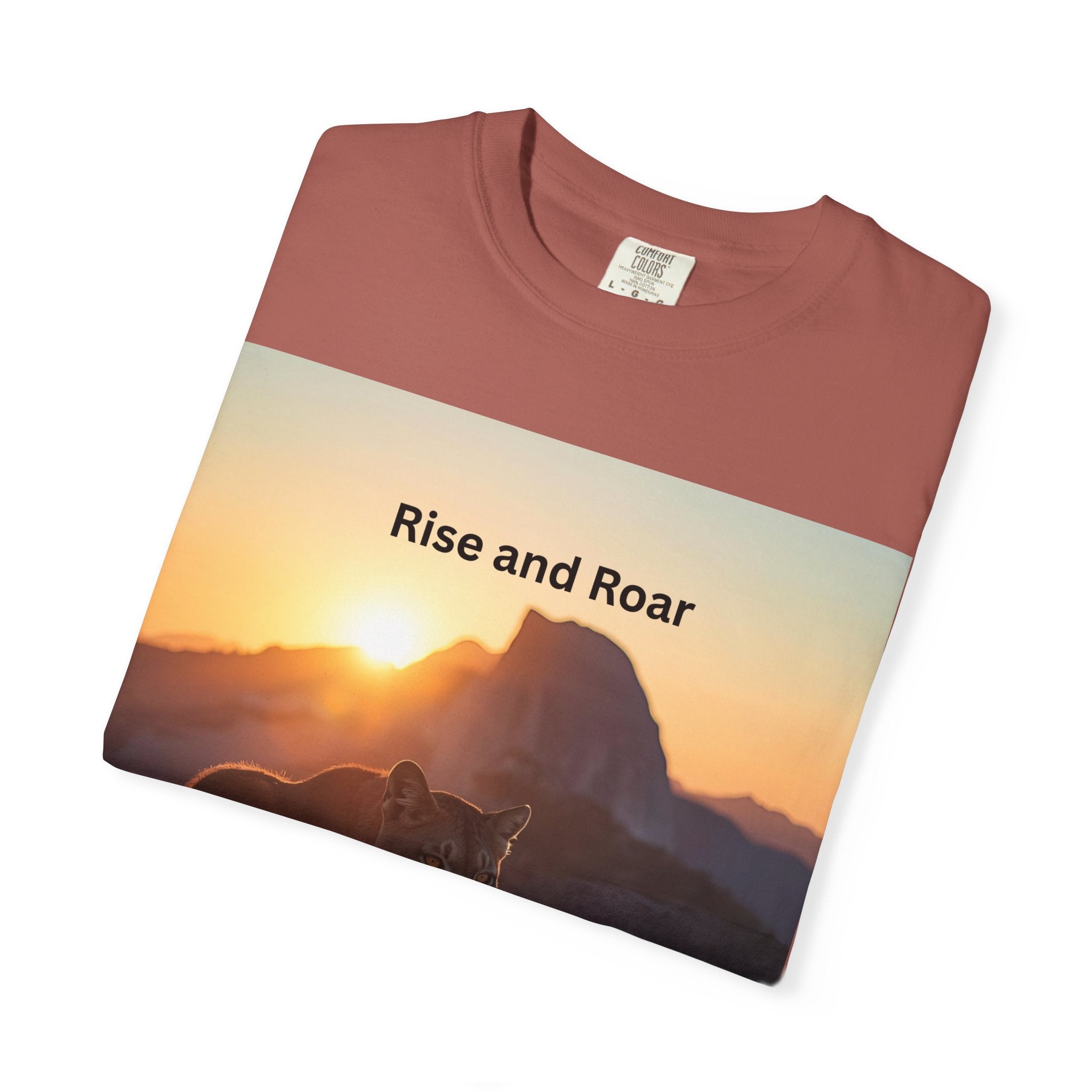 Rise And Roar Sunrise Mountain Lion T-Shirt, Rise and Roar Tee, Unisex Cotton Shirt, Graphic Tee for Nature Lovers, Adventure Apparel, Gifts for [...]
