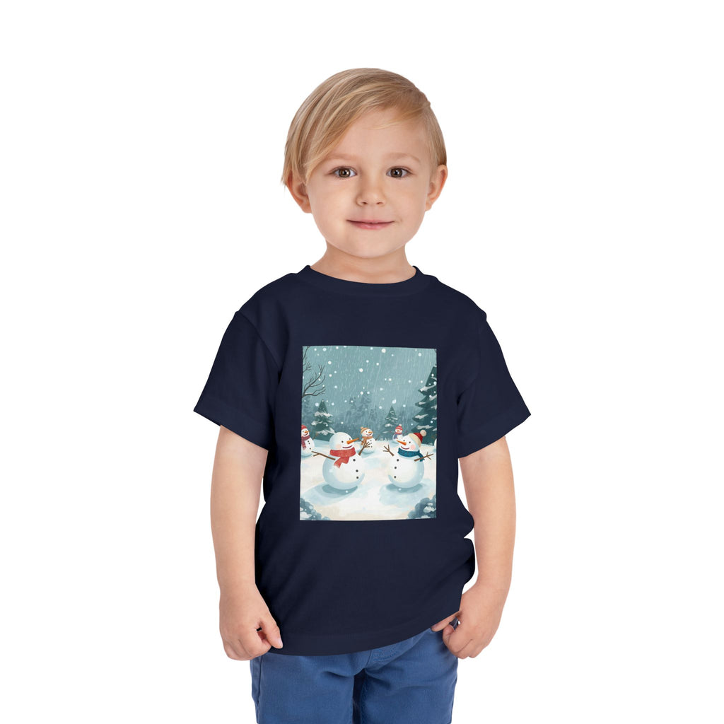 Festive Christmas Snowman Toddler Short Sleeve Tee