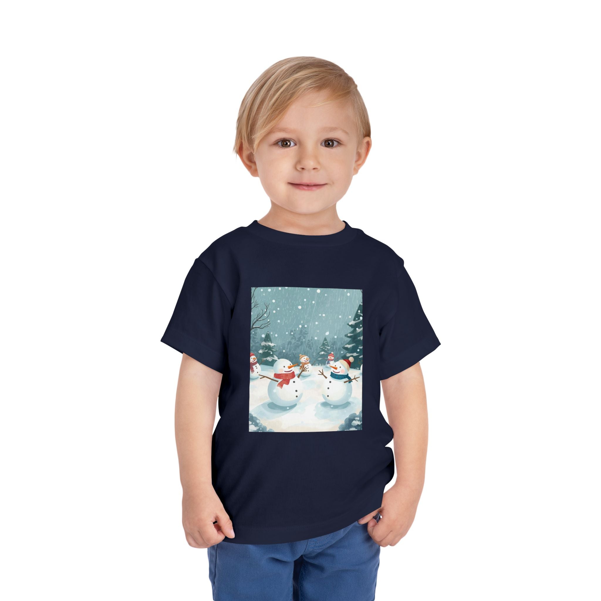 Festive Christmas Snowman Toddler Short Sleeve Tee