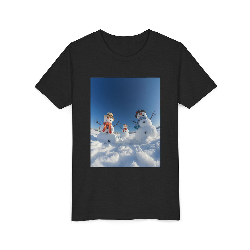 Festive Christmas Snowman Family Youth Short Sleeve Tee