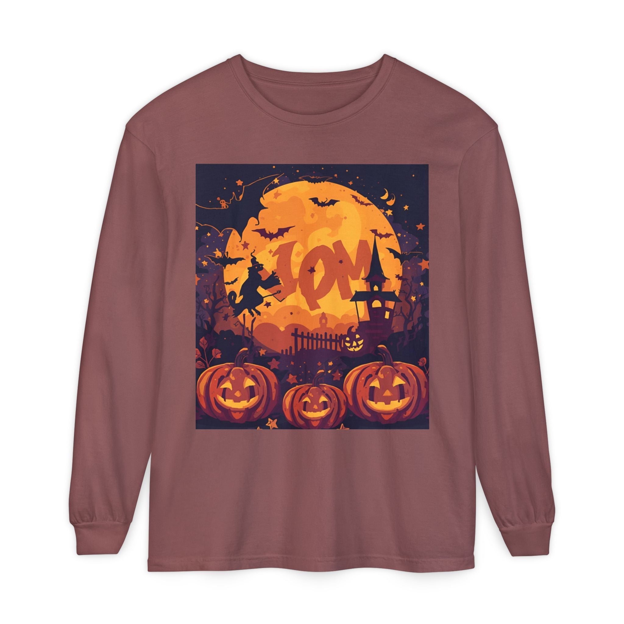 Halloween Pumpkin Long Sleeve T-Shirt, Unisex Spooky Shirt, Fall Apparel, Halloween Costume, Cozy Autumn Top, Halloween Party Wear