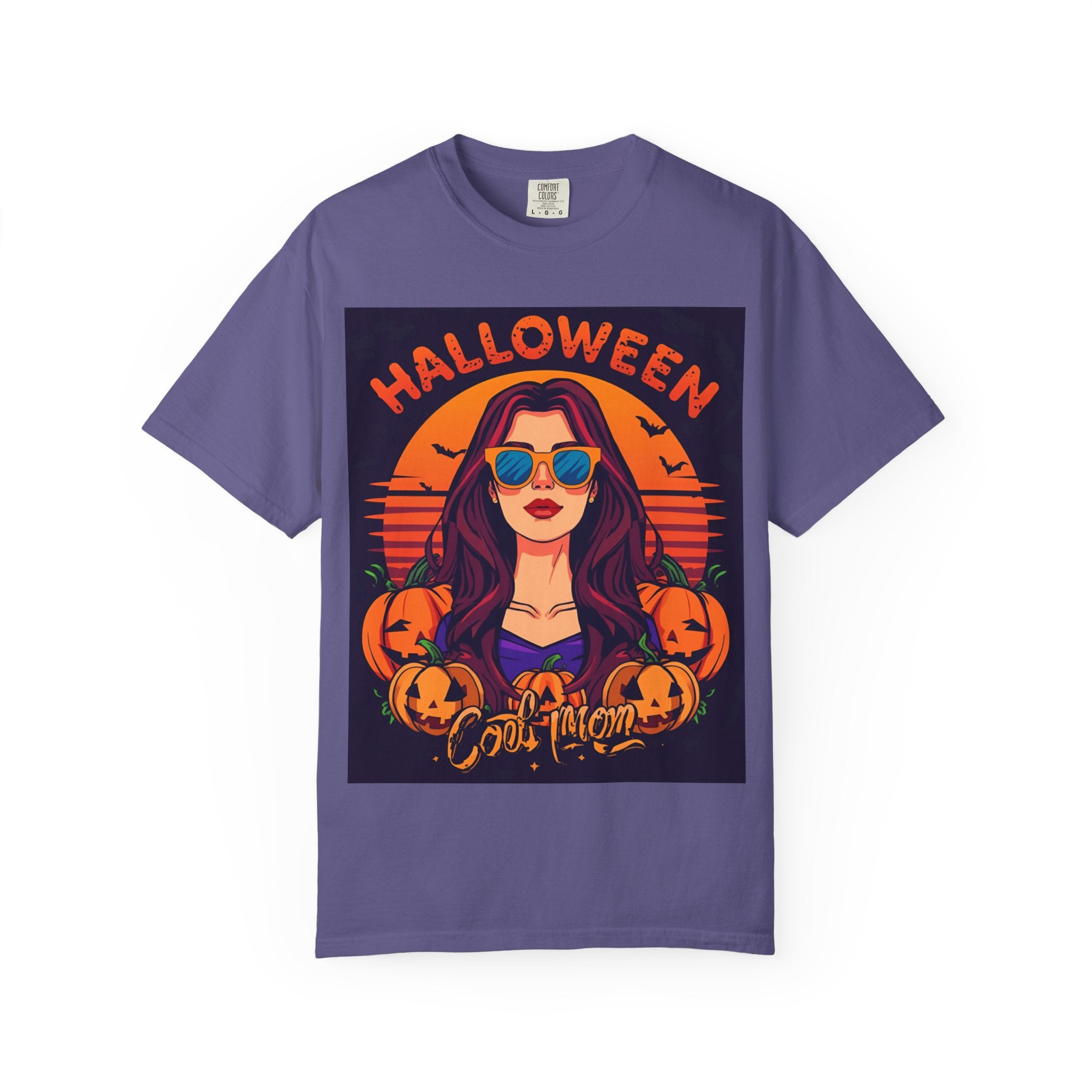 Halloween Cool Mom T-Shirt, Unisex Garment-Dyed Tee, Spooky Season Apparel, Fall Fashion, Halloween Costume Shirt