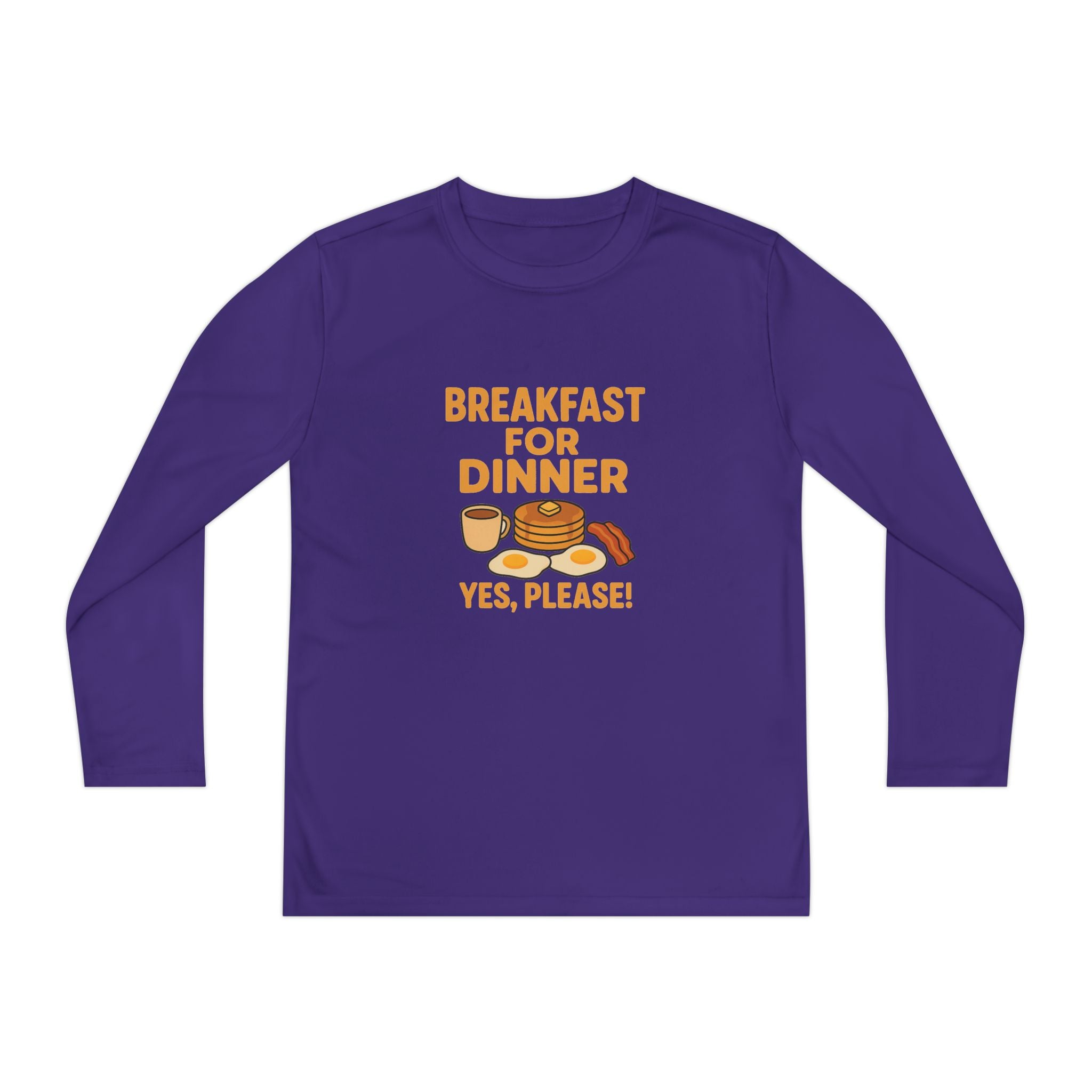 Breakfast For Dinner Youth Long Sleeve Competitor Tee