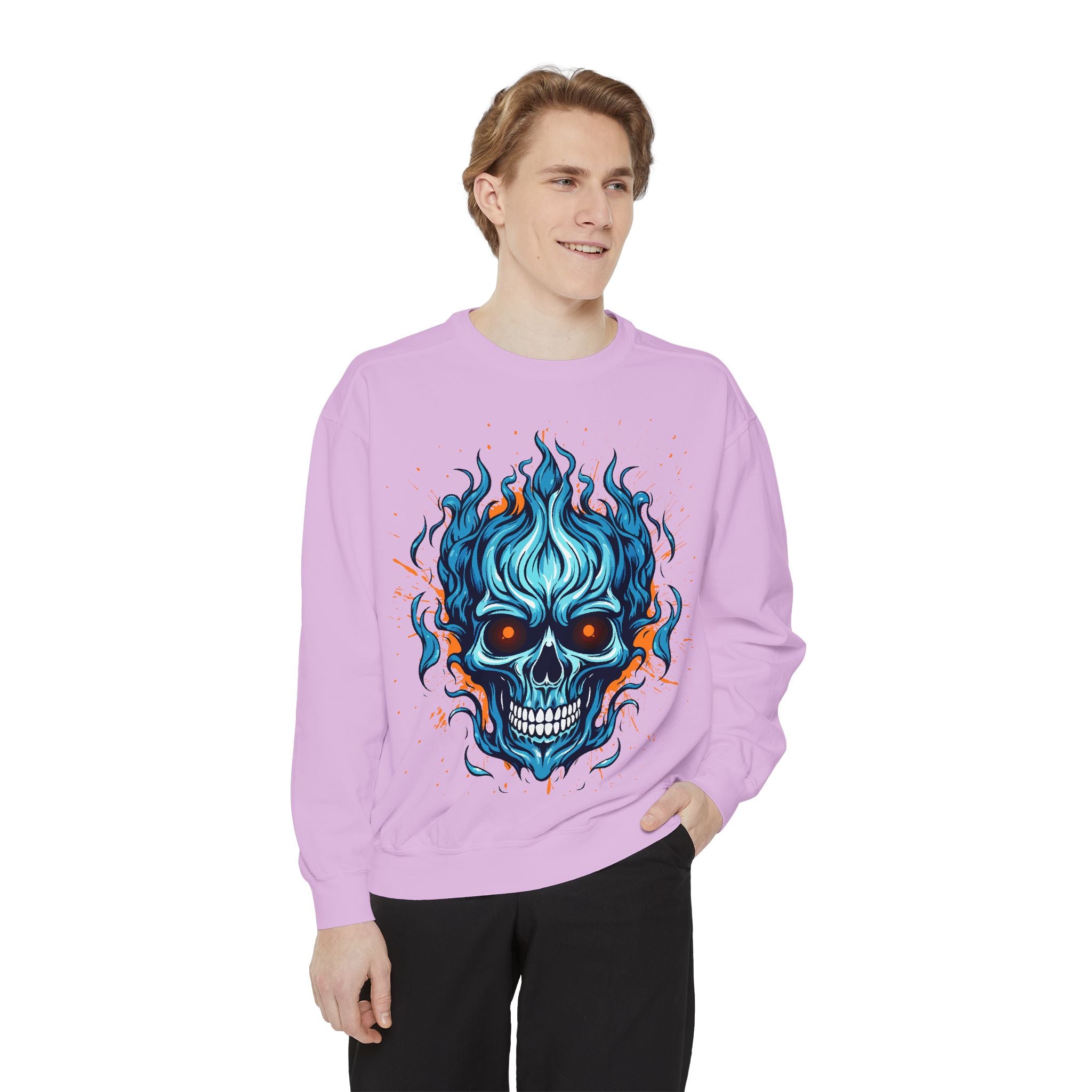 Blue Skull Unisex Garment-Dyed Sweatshirt