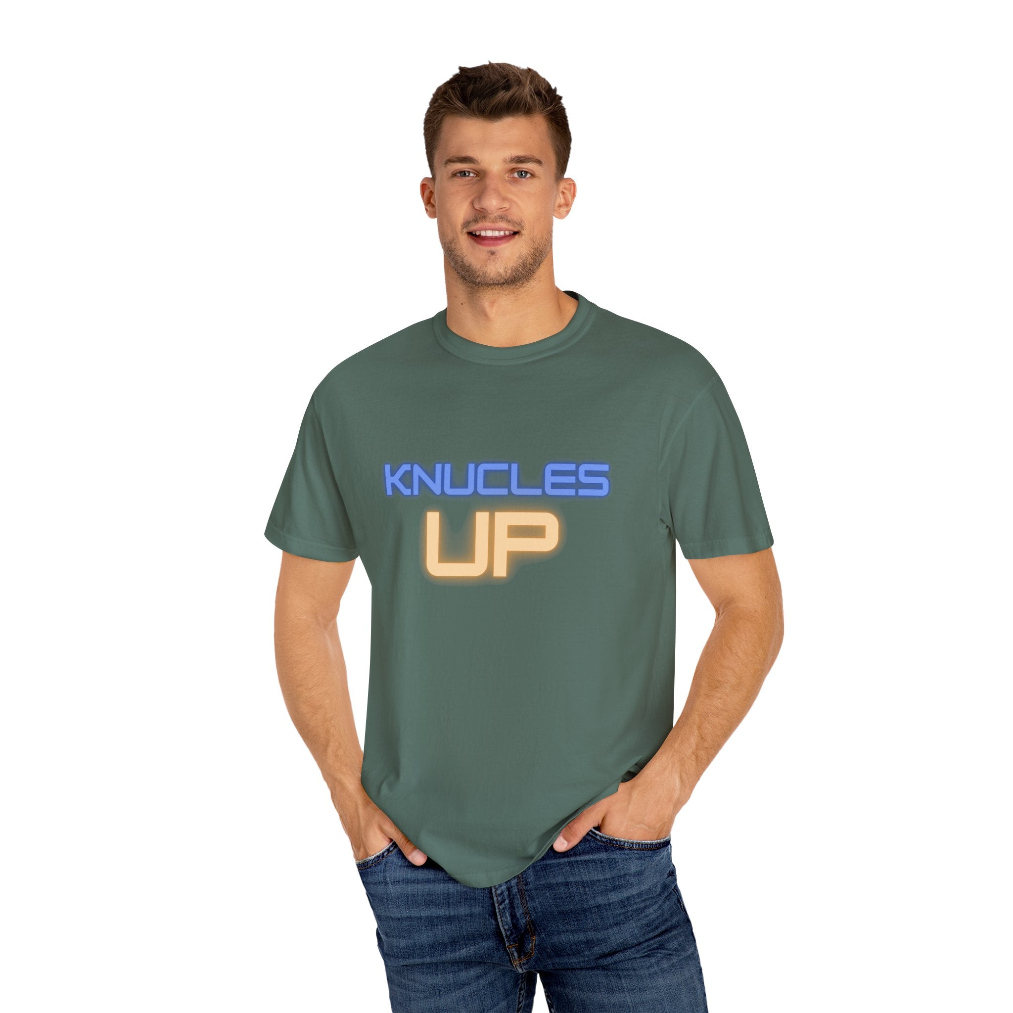 Knuckles Up Unisex Garment-Dyed T-Shirt, Casual Wear, Street Style, Graphic Tee