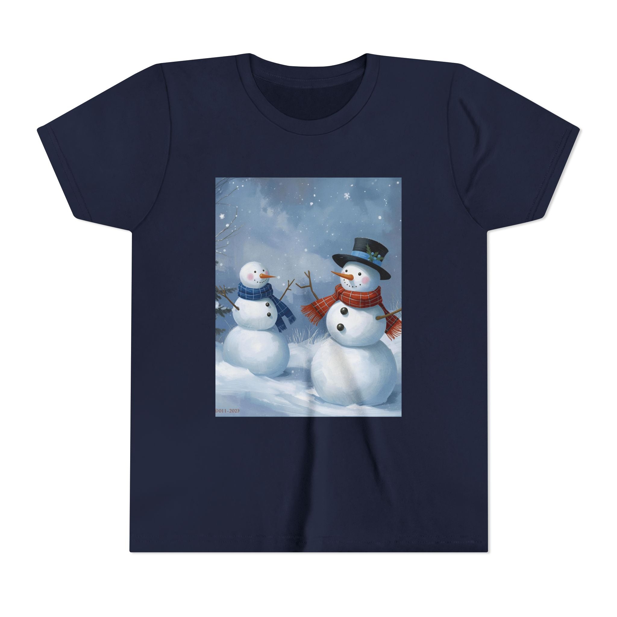 Christmas Snowman Family Youth Short Sleeve Tee