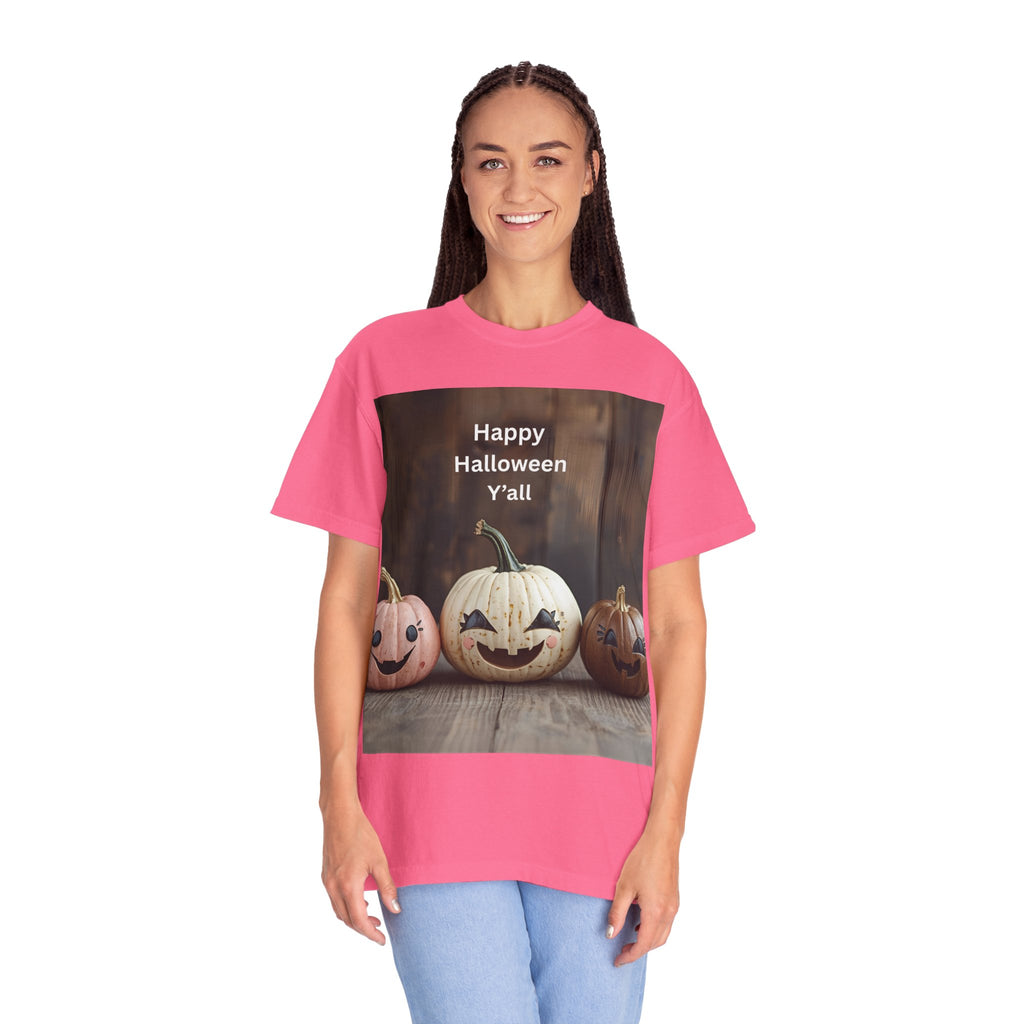 Happy Halloween Unisex T-Shirt, Casual Fall Tee, Halloween Gift, Pumpkin Shirt, Autumn Apparel, Holiday Style