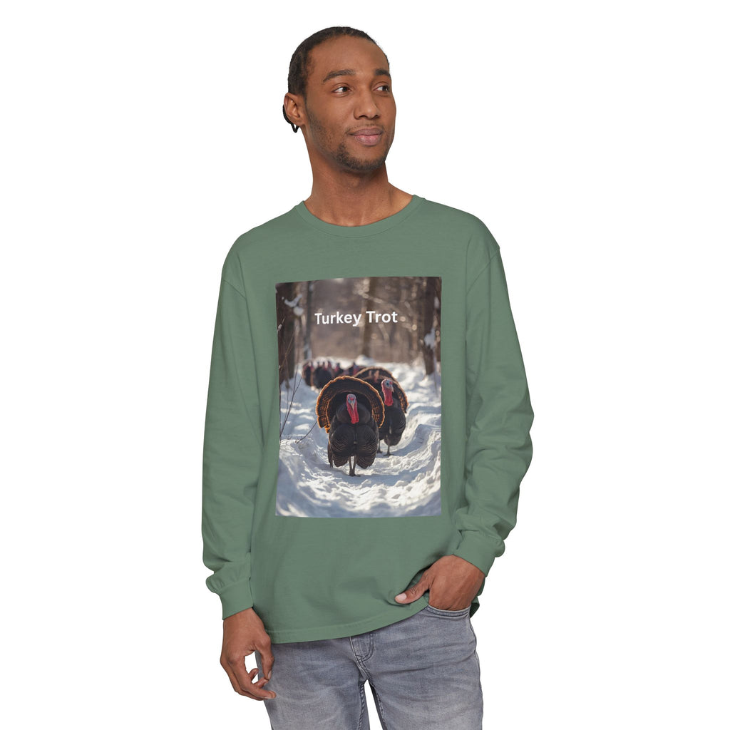 Turkey Trot Long Sleeve T-Shirt, Fall Festival Apparel, Thanksgiving Celebration Top, Unisex Holiday Shirt, Comfortable Everyday Wear