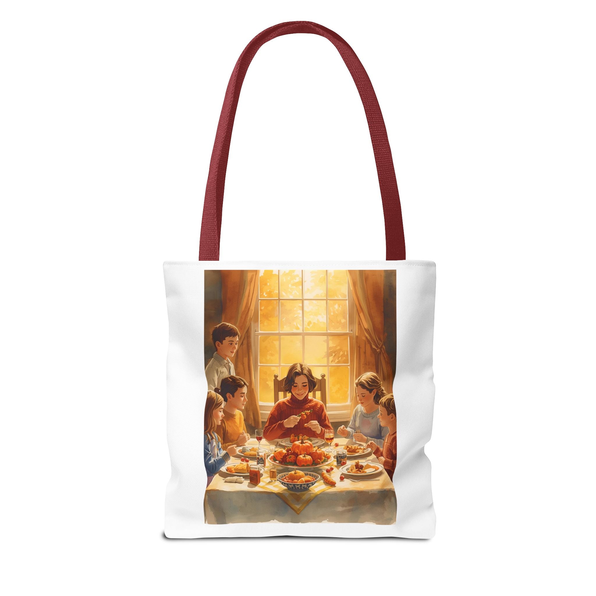 Artistic Family Dinner Tote Bag | Unique AOP Design for Gatherings, Picnics, Gifts, Home Decor, Everyday Use