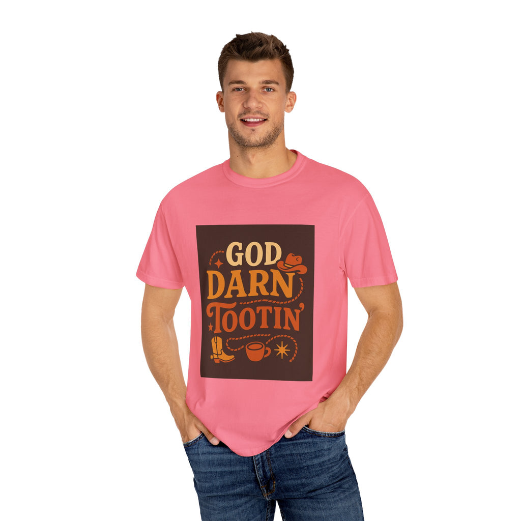 Vintage-Inspired Unisex T-Shirt with 'God Darn Tootin' Graphic - Perfect for Cowpoke Gatherings, Western Themed Events, Gift