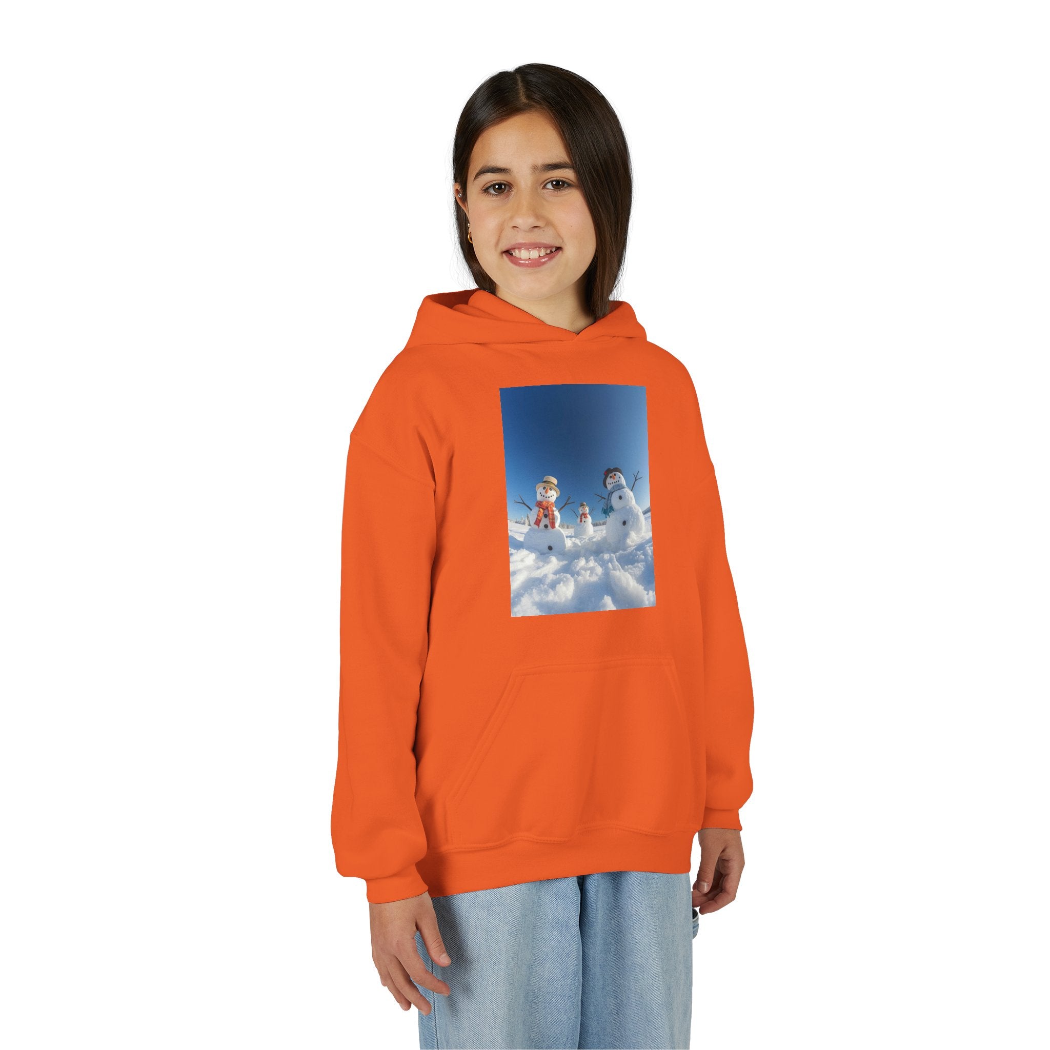 Festive Christmas Snowman Winter Magic Youth Hoodie with Snowman Design, Cozy Kids Sweatshirt, Holiday Gift, Winter Apparel, Cute Kids Clothing, Snow Lovers Hoodie