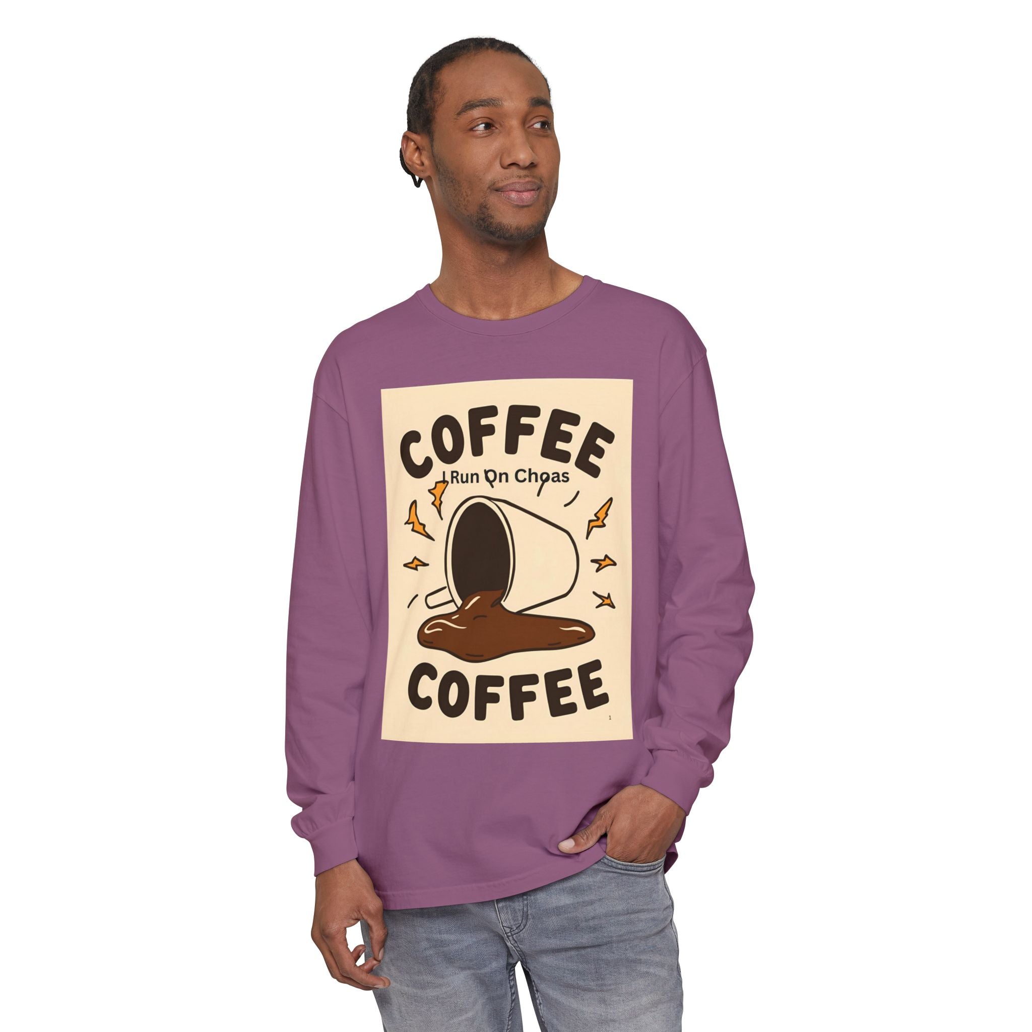 Coffee Coffee Unisex Garment-dyed Long Sleeve T-Shirt