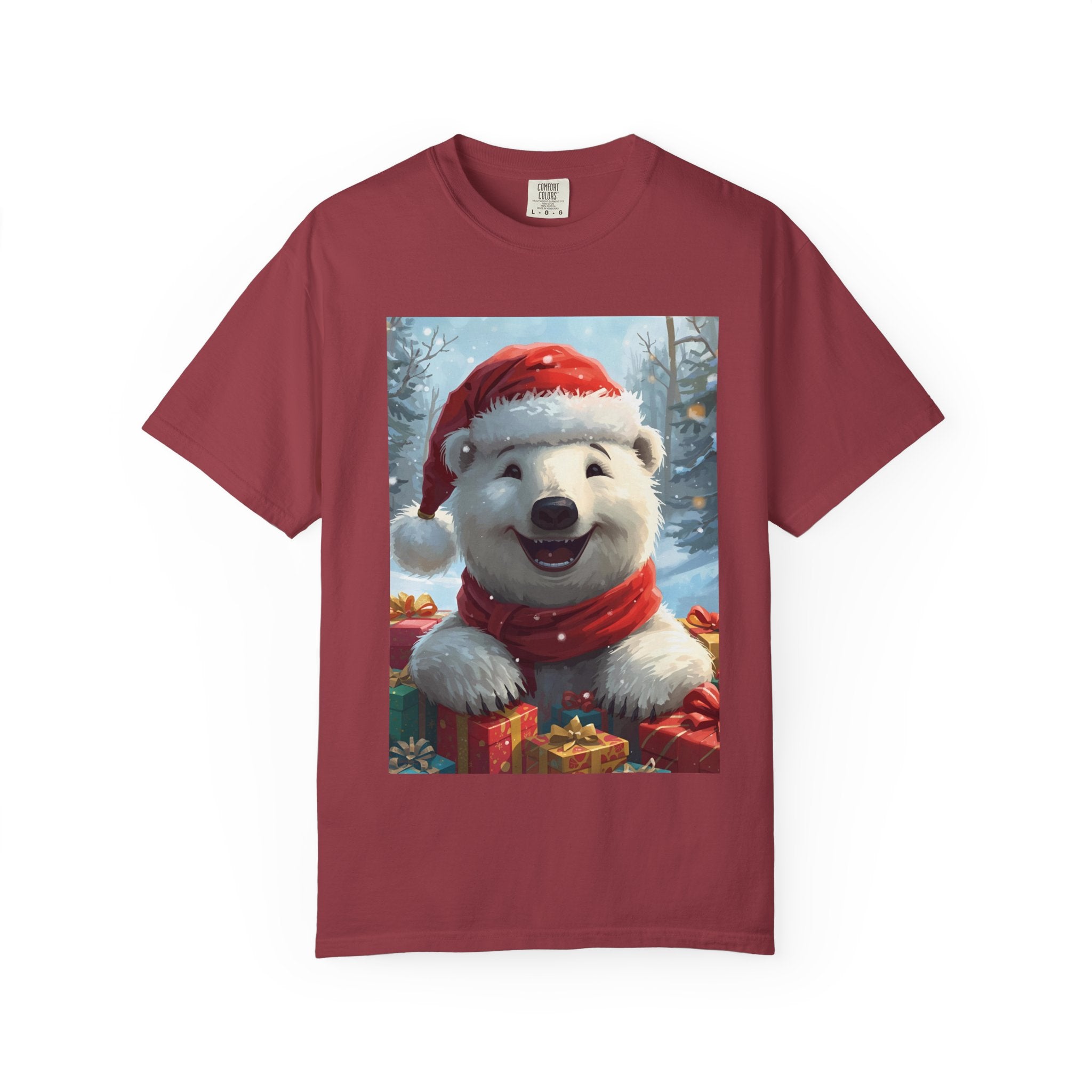 Christmas Polar Bear T-shirt, Holiday Tee, Unisex Gift Shirt, Winter Apparel, Cute Animal T-shirt