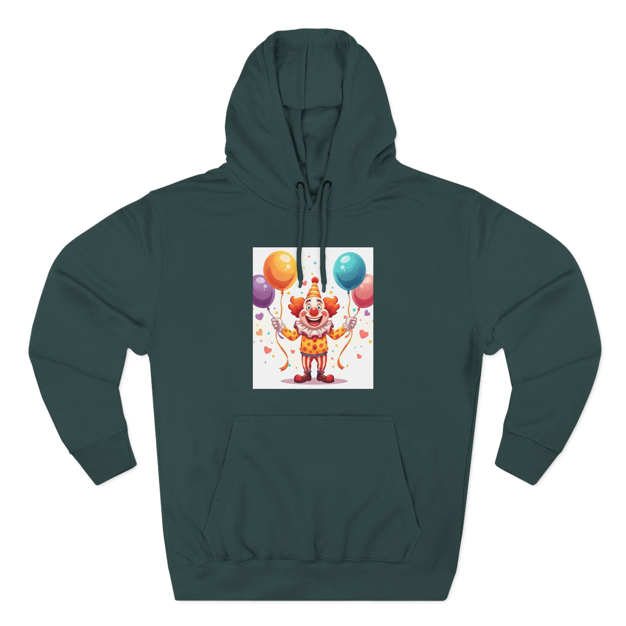 Clown Funny Three-Panel Fleece Hoodie