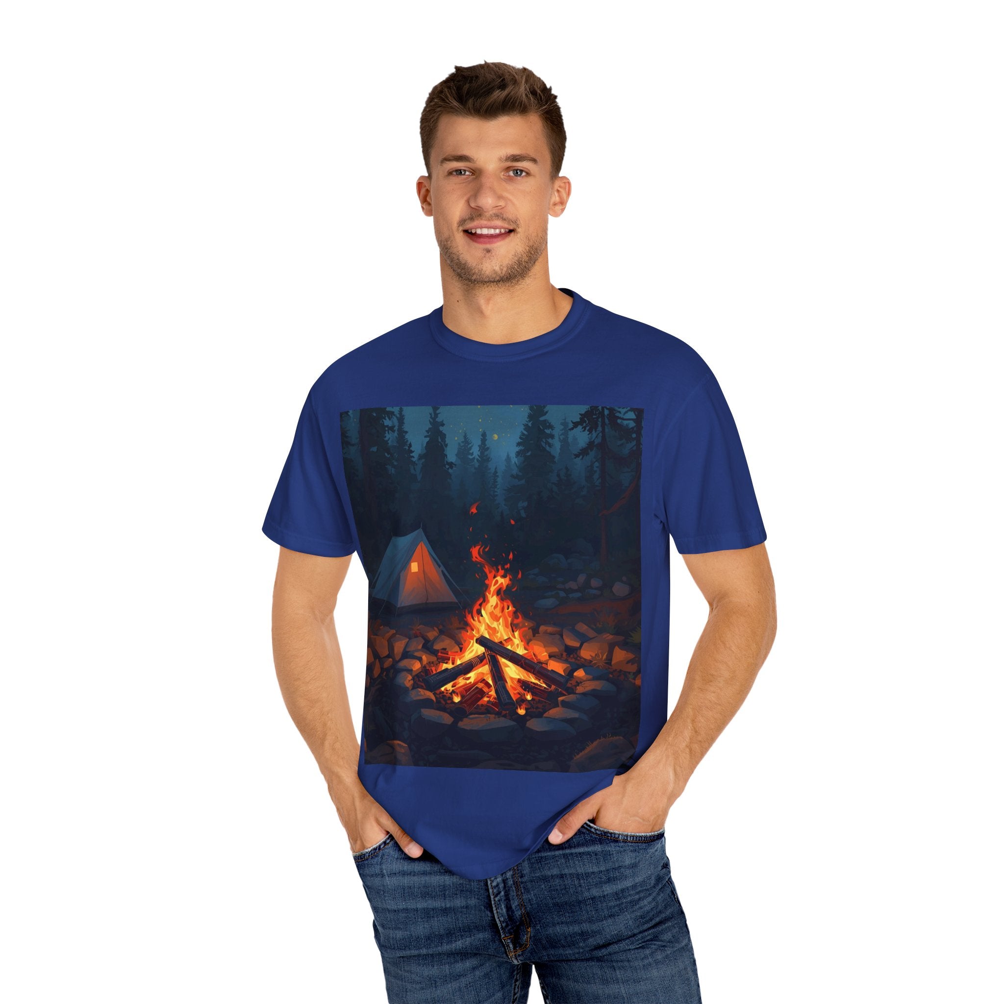Campfire Adventure T-Shirt - Unisex Outdoors Shirt, Camping Apparel, Nature Lover Gift, Travel Tee, Boho Style Wear