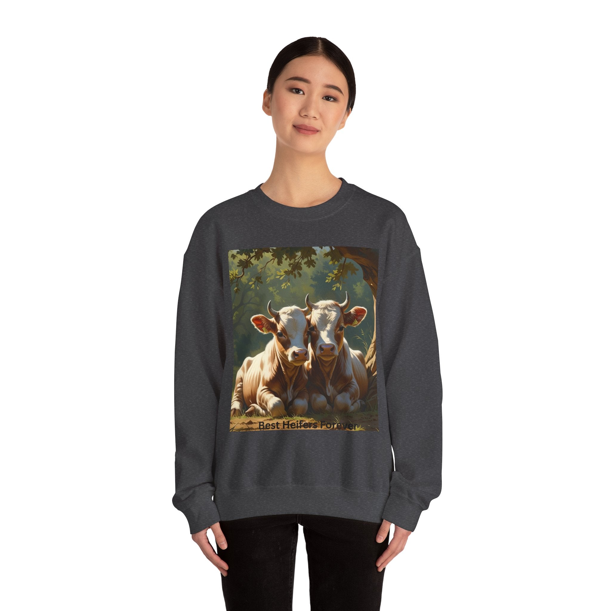 Cozy Cow Crewneck Sweatshirt, Unisex Pullover, Animal Lover Gift, Farmhouse Decor, Best Friends, Cute Sweatshirt