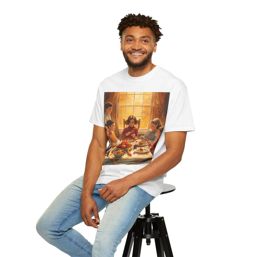 Thankful Family Dinner T-shirt, Unisex Tee, Fall Apparel, Cozy Top, Gift for Thanksgiving Lovers, Family Gathering Shirt