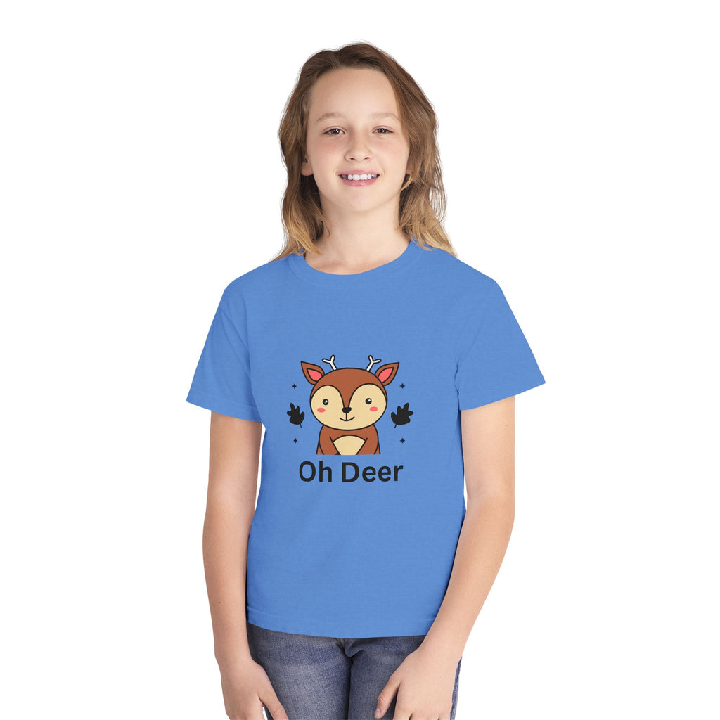 Funny Kids Tee - "Oh Deer" Design, Youth Shirt, Cute Animal Graphic, Perfect Gift for Birthdays, Holidays, or Playtime