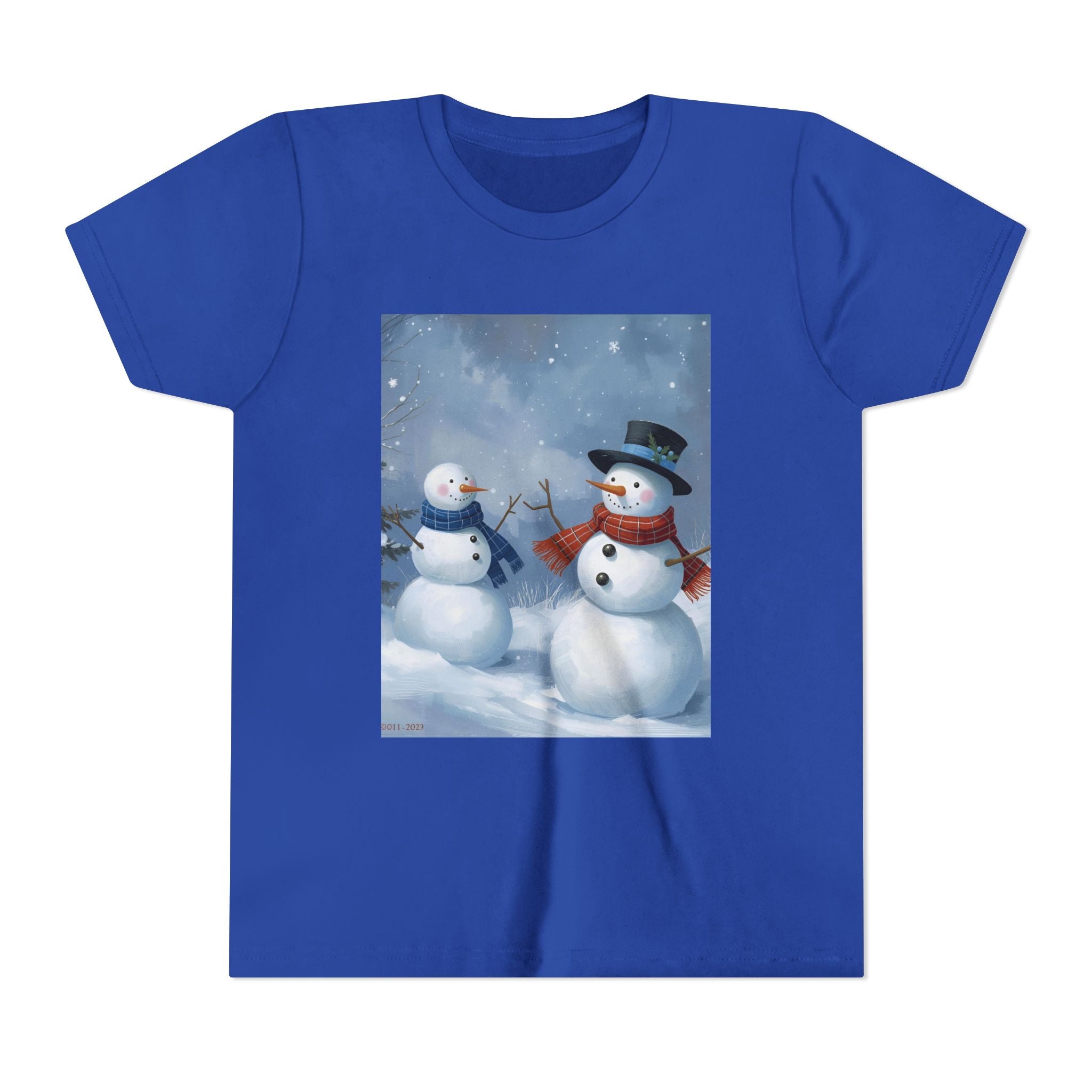 Christmas Snowman Family Youth Short Sleeve Tee