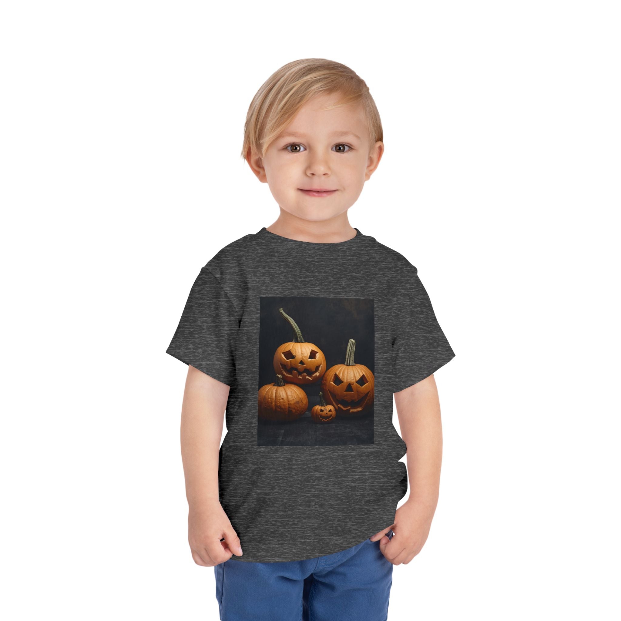 Spooky Halloween Pumpkin Toddler Short Sleeve Tee
