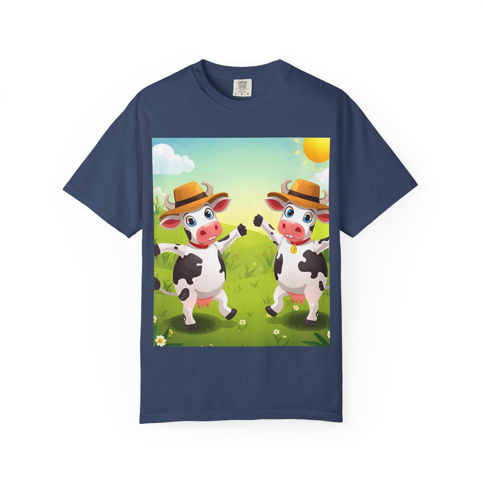Cute Cow Fun Farm Unisex Garment-Dyed T-shirt