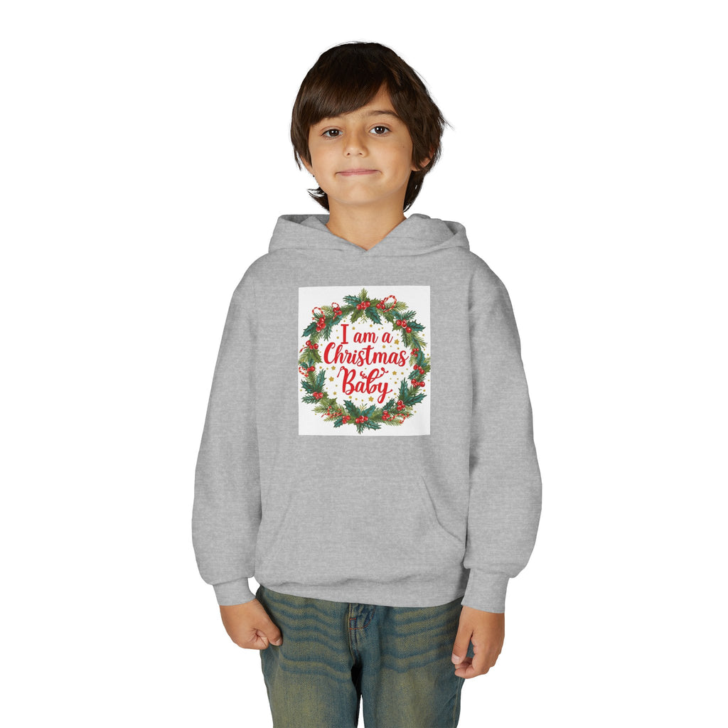 I Am A Christmas Baby Youth Heavy Blend Hooded Sweatshirt