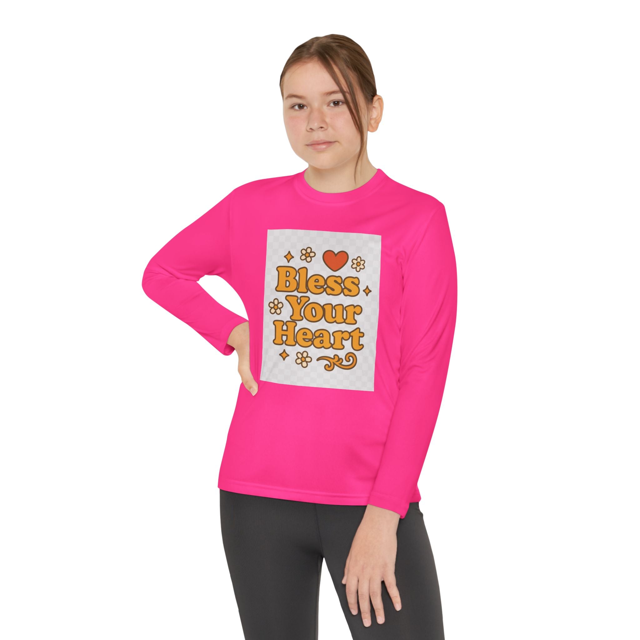 Bless Your Heart Youth Long Sleeve Competitor Tee