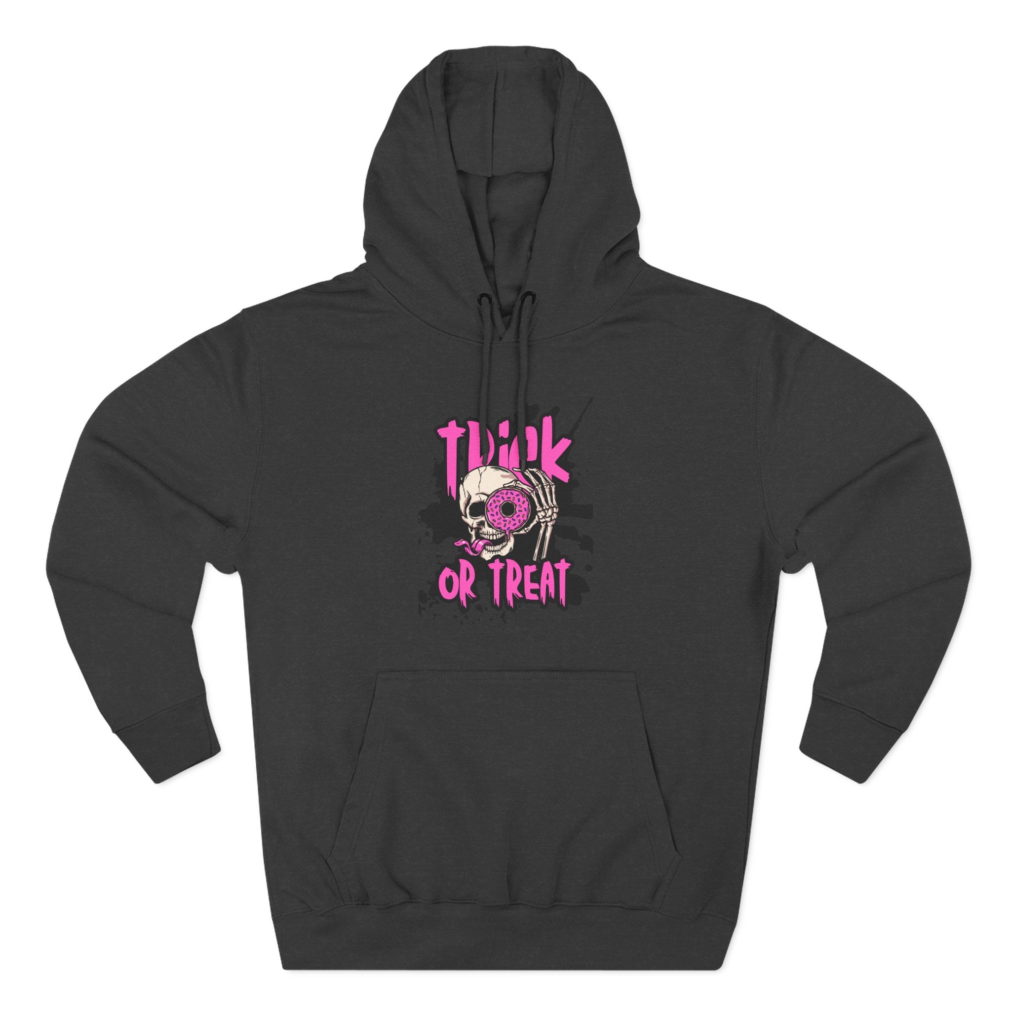 Trick Or Treat Skull Three-Panel Fleece Hoodie