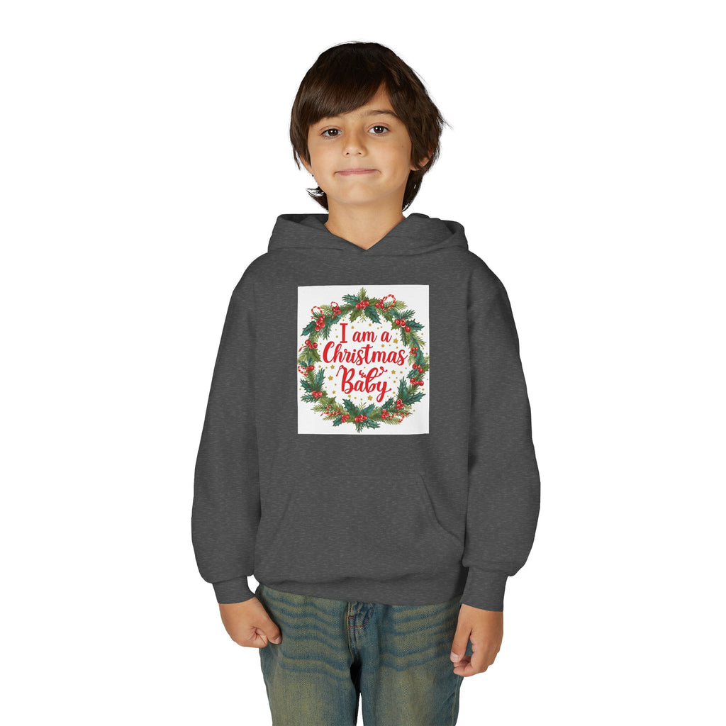 I Am A Christmas Baby Youth Heavy Blend Hooded Sweatshirt
