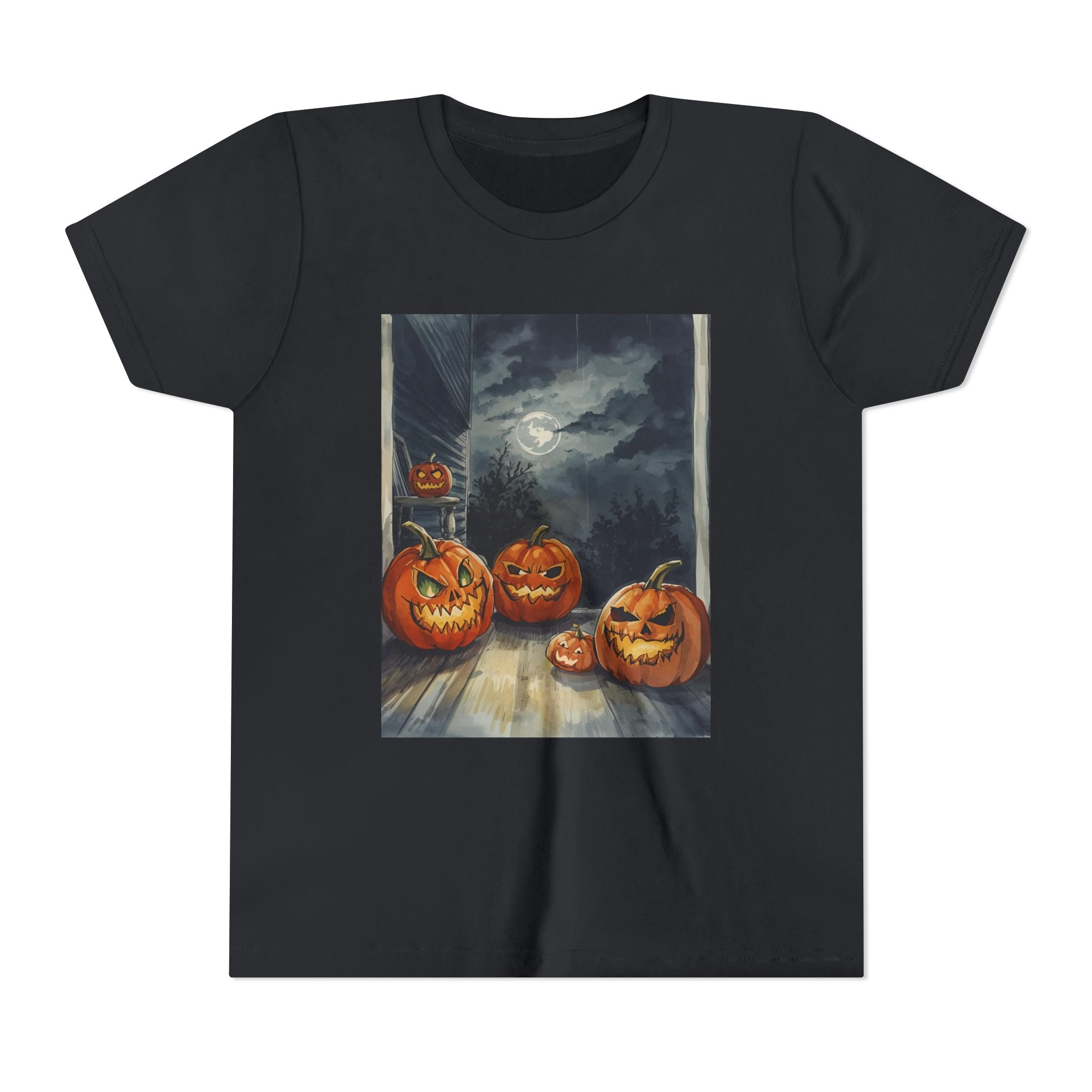 Halloween Pumpkin Scary Youth Short Sleeve Tee