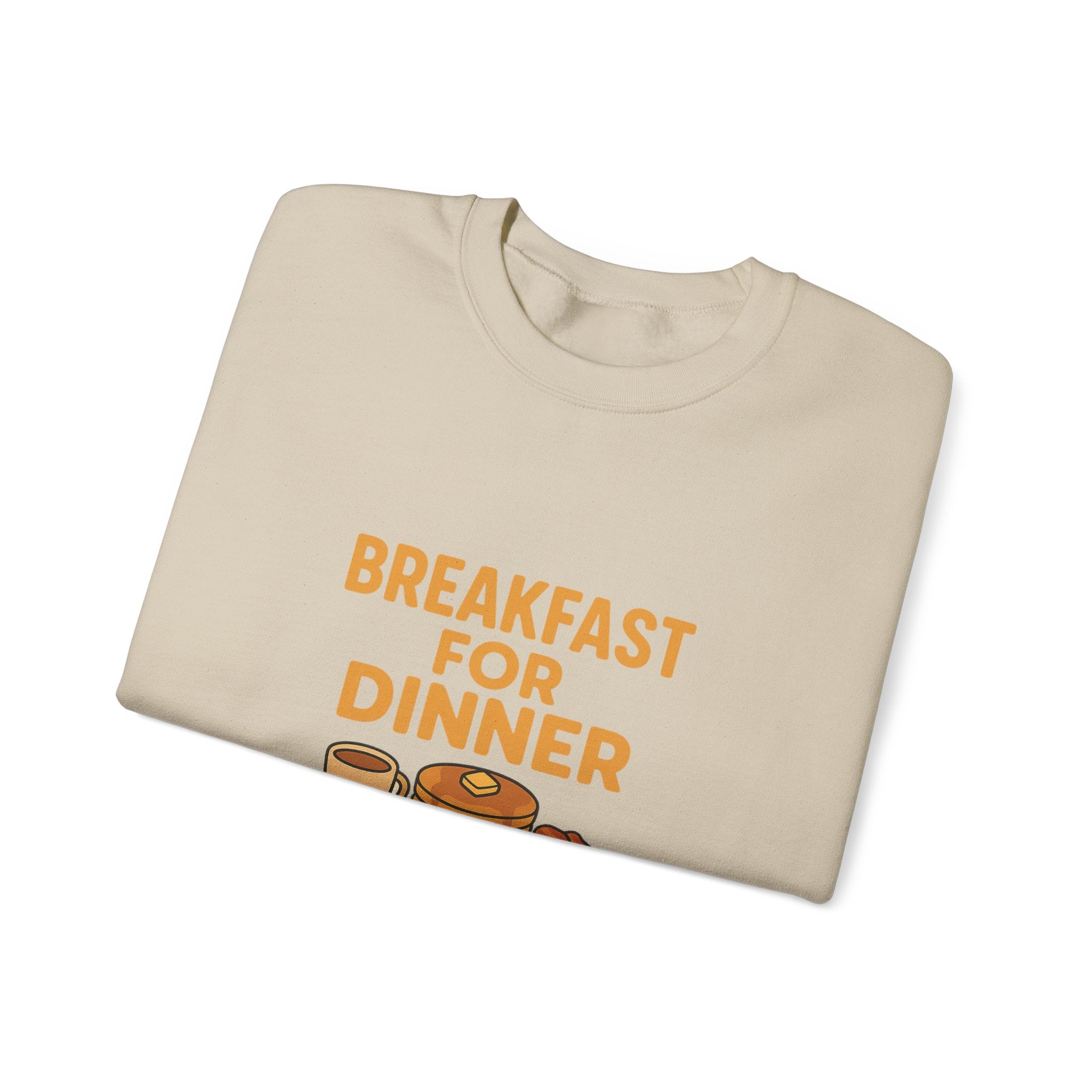 Breakfast for Dinner Sweatshirt, Cozy Crewneck for Food Lovers, Cute Gift for Brunch Enthusiasts, Fun Casual Wear, Ideal for Foodie Gifts