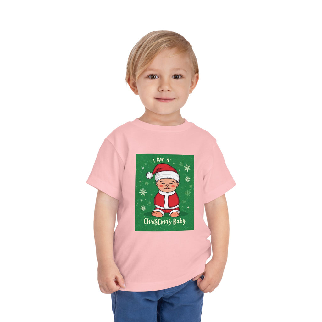 I Am A Christmas Baby Toddler Short Sleeve Tee