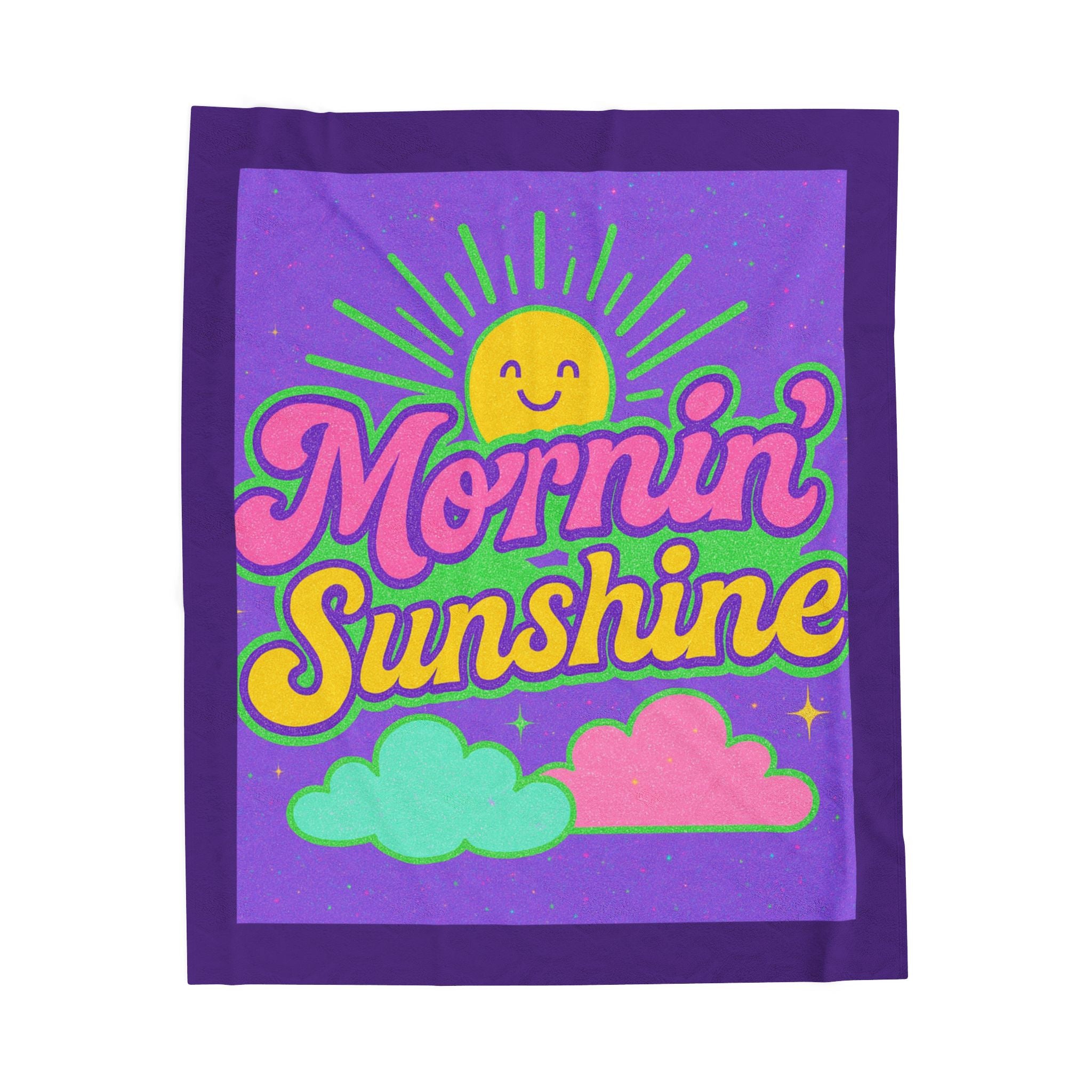 Mornin' Sunshine Velveteen Plush Blanket - Cozy, Bright & Colorful
