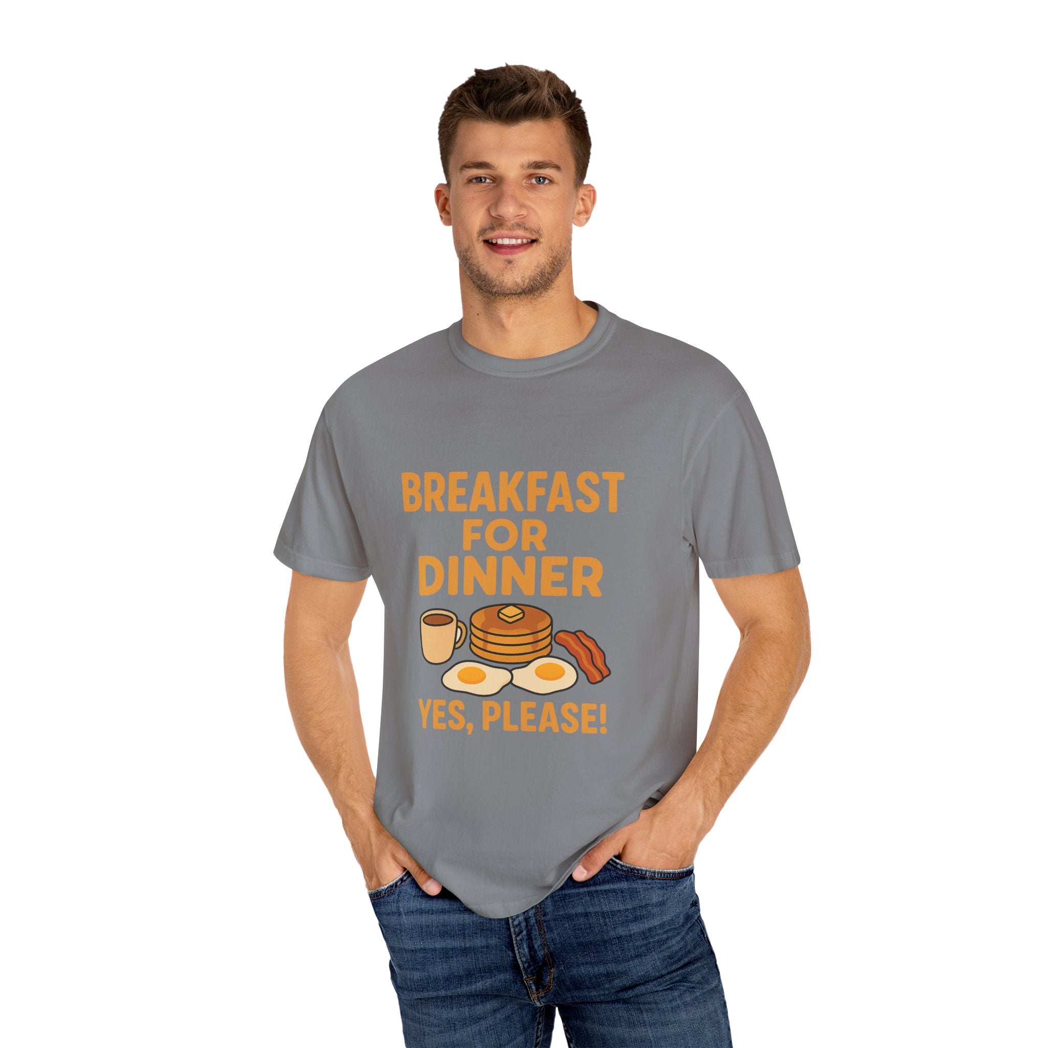 Cute Breakfast for Dinner Unisex T-shirt | Fun Foodie Tee, Gift for Food Lovers, Casual Wear, Brunch Shirt, Breakfast Lovers