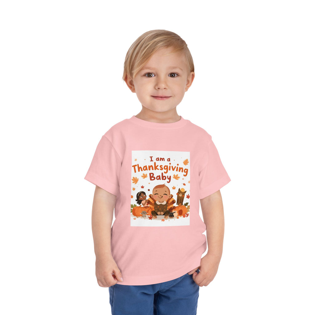 I Am A Thanksgiving Baby Toddler Short Sleeve Tee