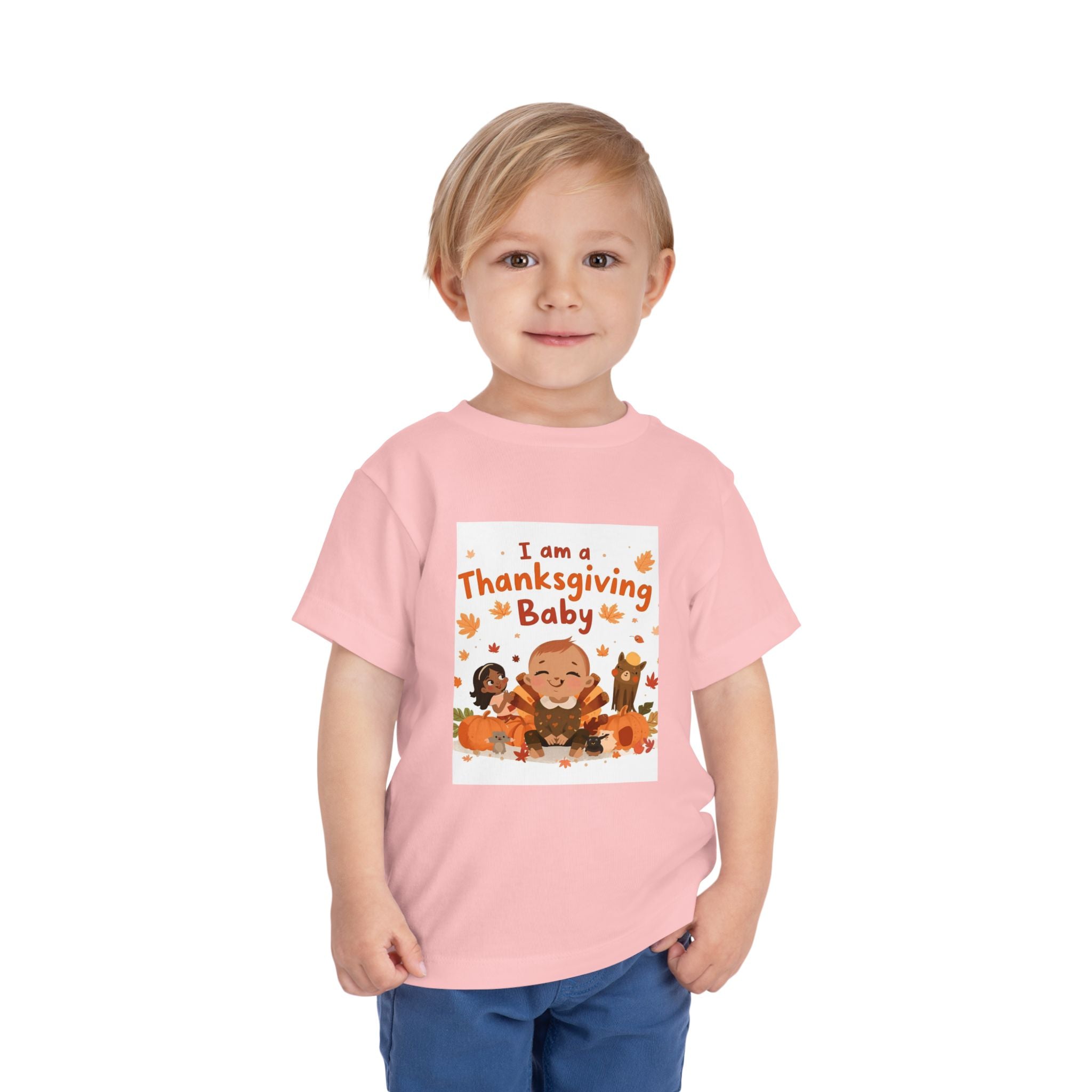 I Am A Thanksgiving Baby Toddler Short Sleeve Tee