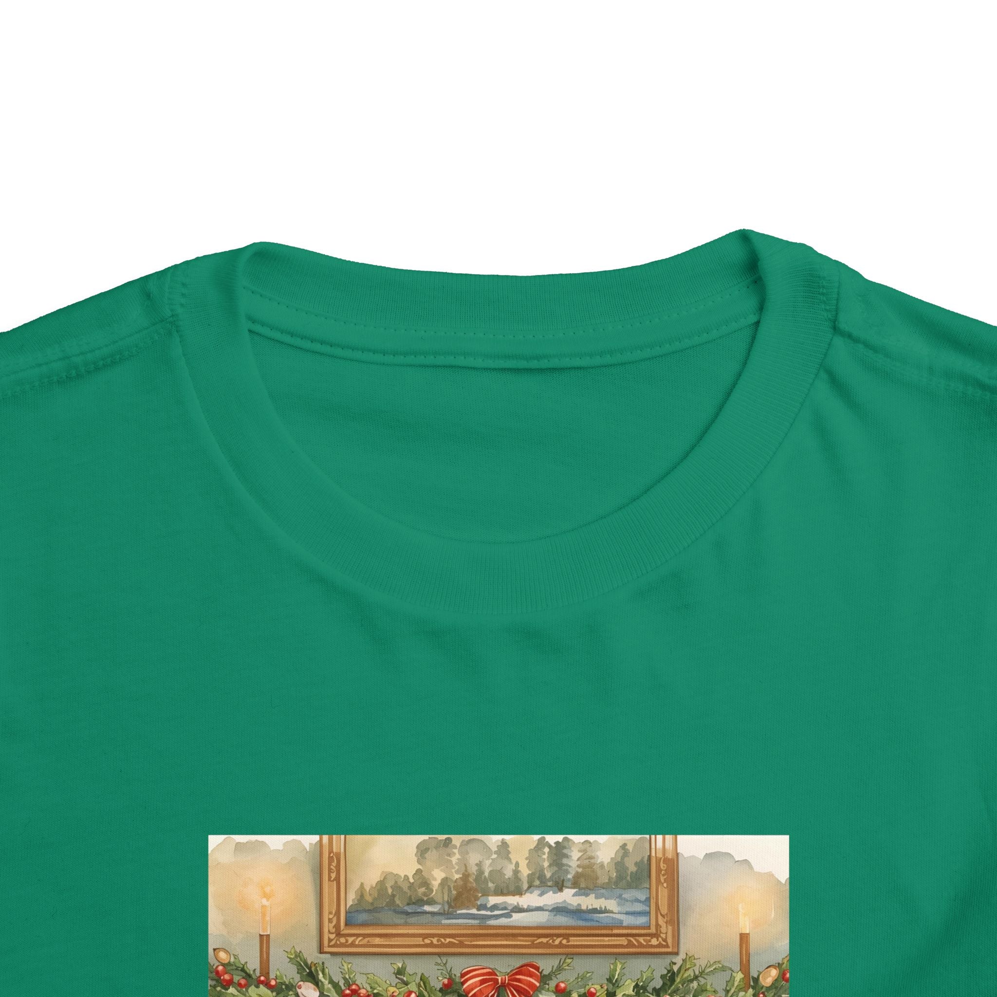 Christmas Stocking Fireplace Toddler Short Sleeve Tee