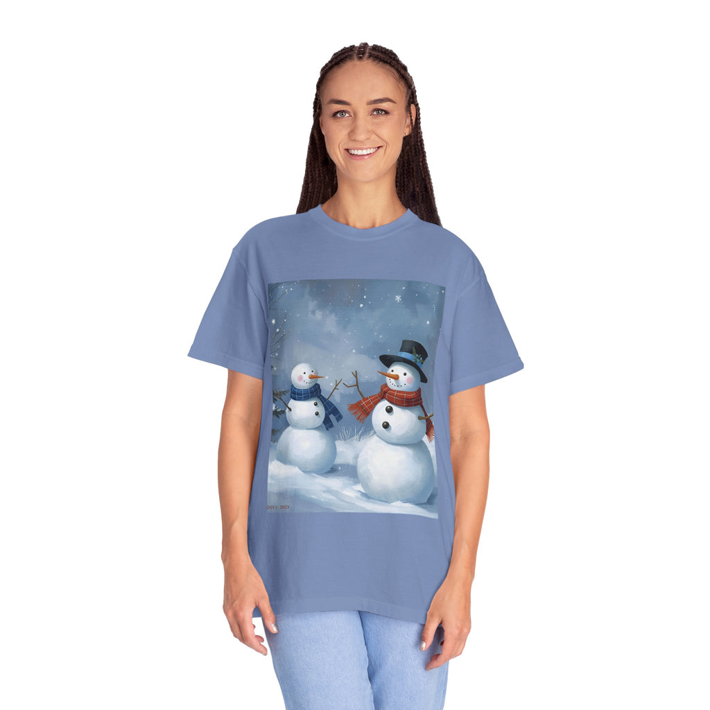 Christmas Snowman Family T-Shirt, Unisex Graphic Tee, Holiday Gift, Winter Apparel, Cozy Casual Wear, Christmas T-Shirt
