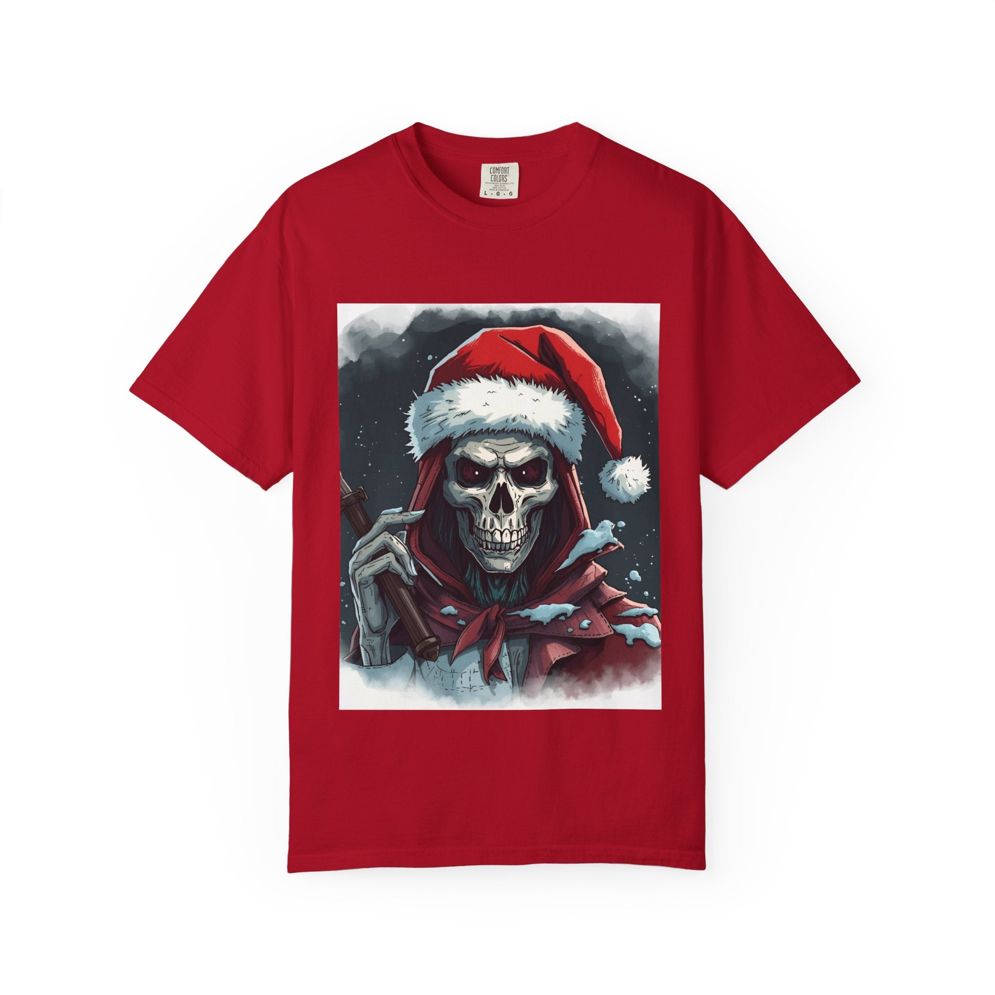 Spooky Santa Skull Graphic T-Shirt - Unisex Holiday Apparel, Christmas Gift, Casual Wear, Graphic Tee, Halloween Shirt