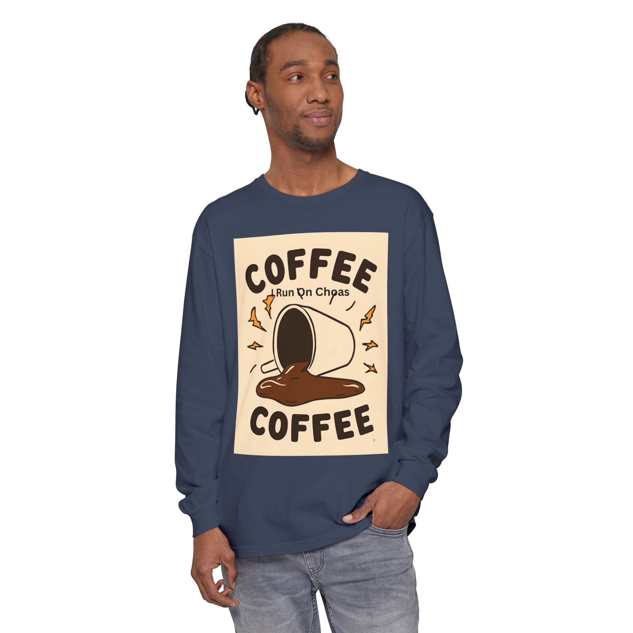 Coffee Coffee Unisex Garment-dyed Long Sleeve T-Shirt