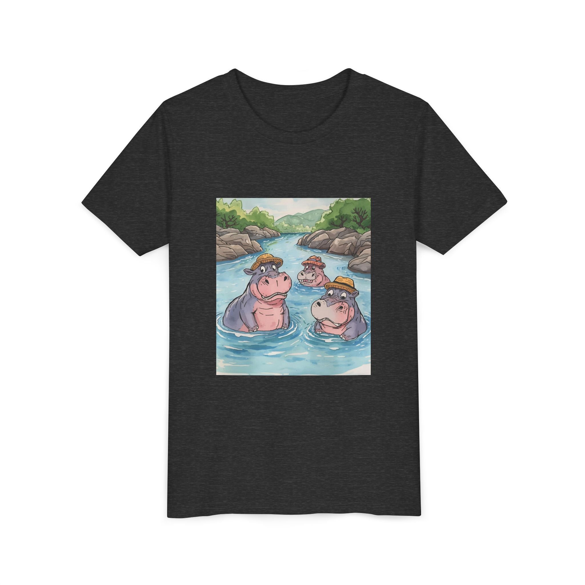 Hippo Cute Youth Short Sleeve Tee