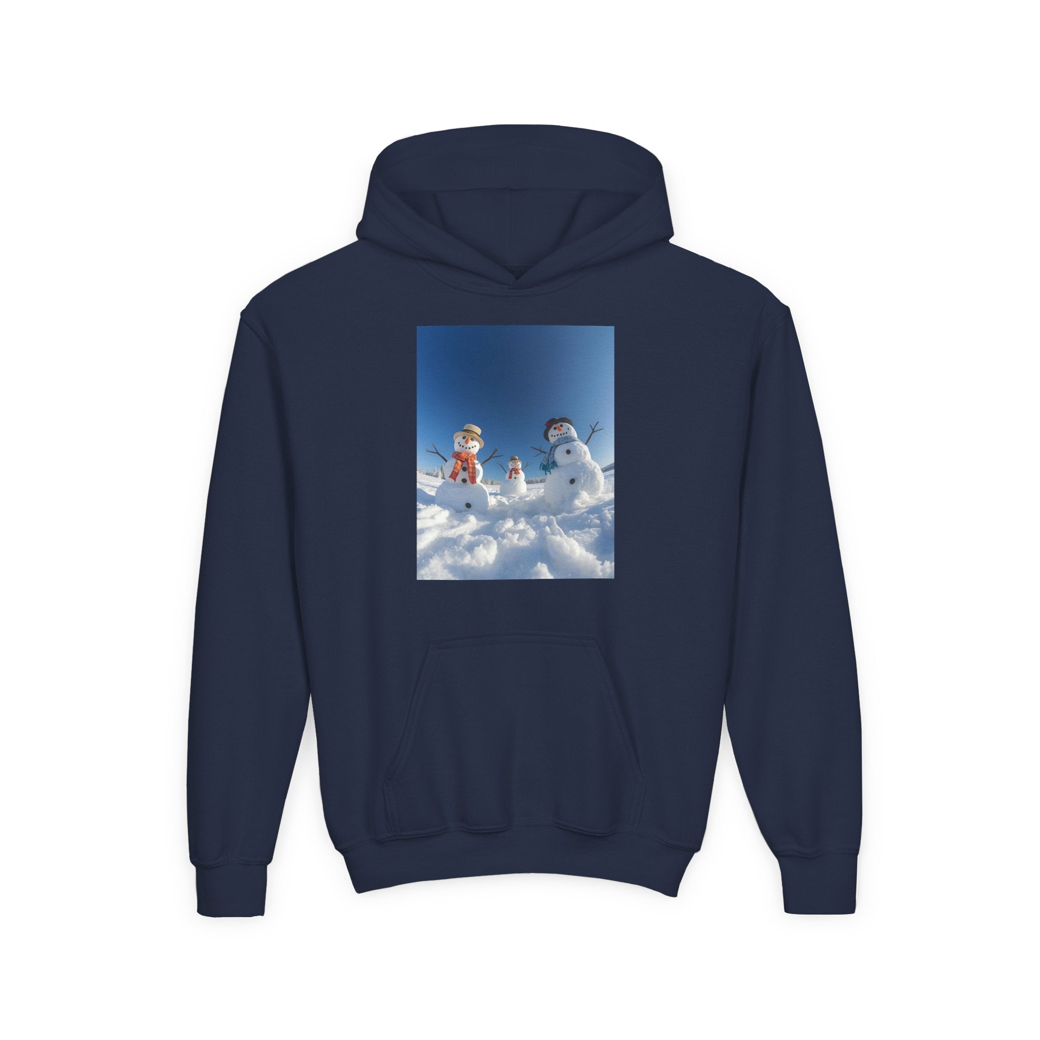 Festive Christmas Snowman Winter Magic Youth Hoodie with Snowman Design, Cozy Kids Sweatshirt, Holiday Gift, Winter Apparel, Cute Kids Clothing, Snow Lovers Hoodie