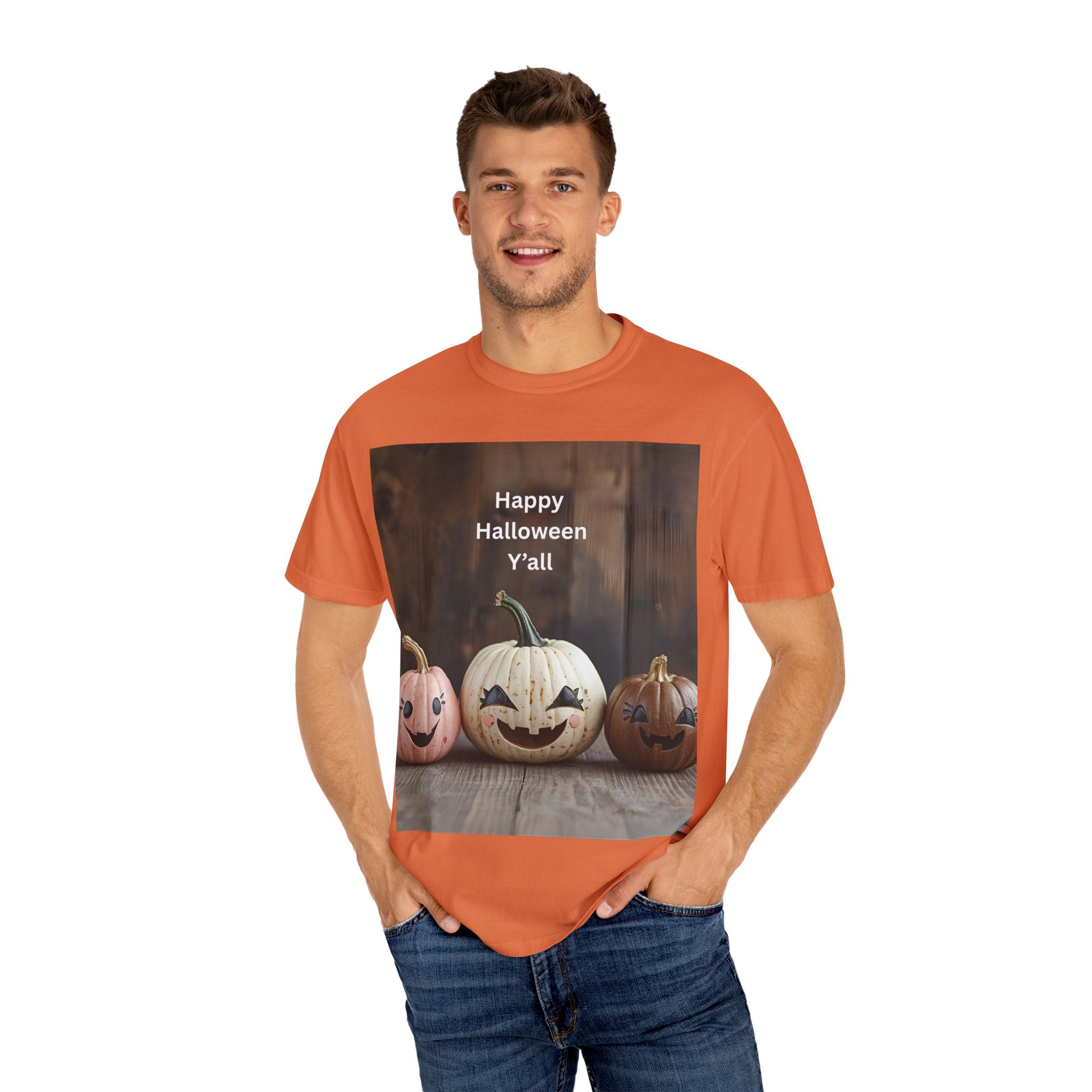 Happy Halloween Y'all T-shirt, Fall Pumpkin Tee, Unisex Halloween Apparel, Cute Halloween Gift, Autumn Wardrobe Essential