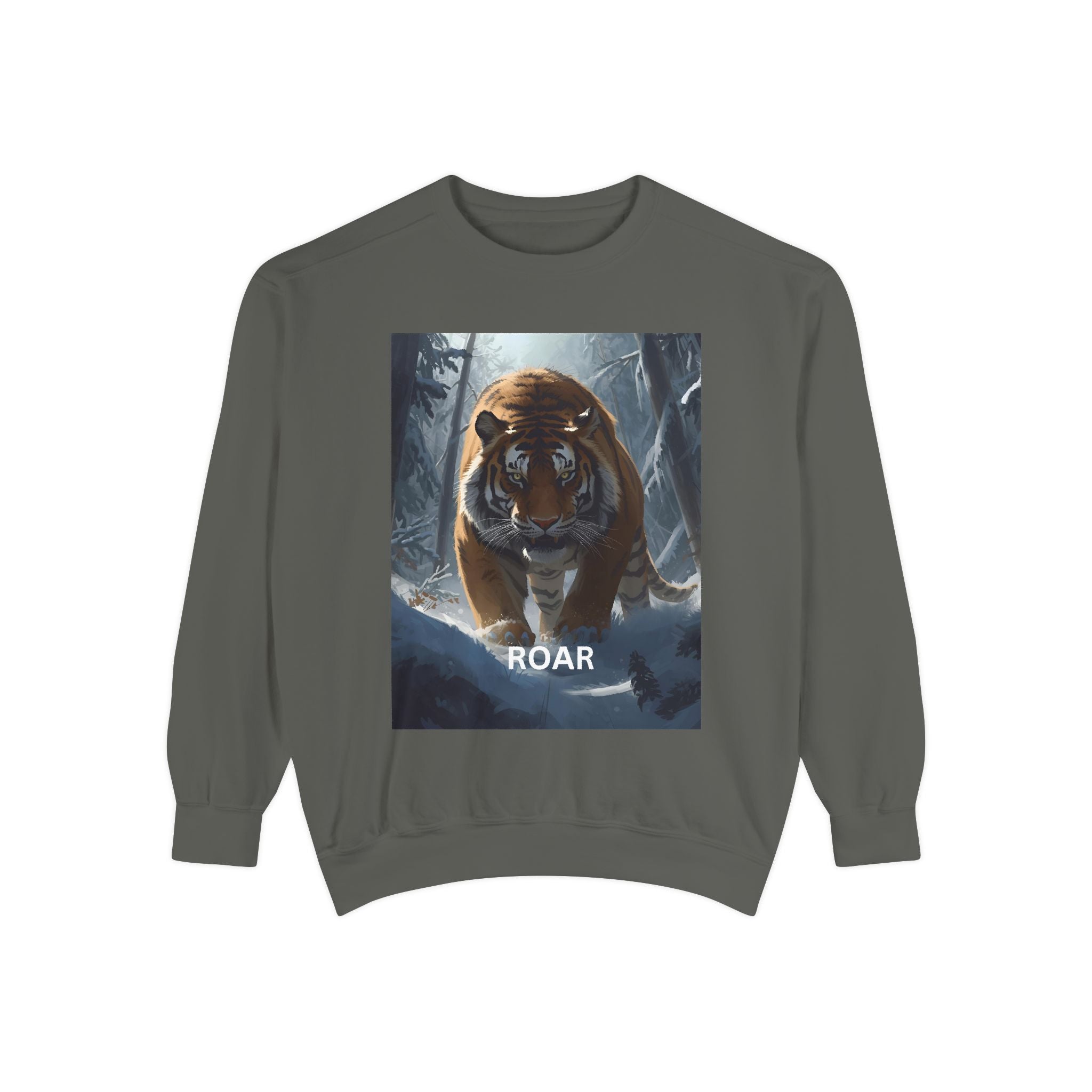 Tiger Roar Snow Unisex Garment-Dyed Sweatshirt
