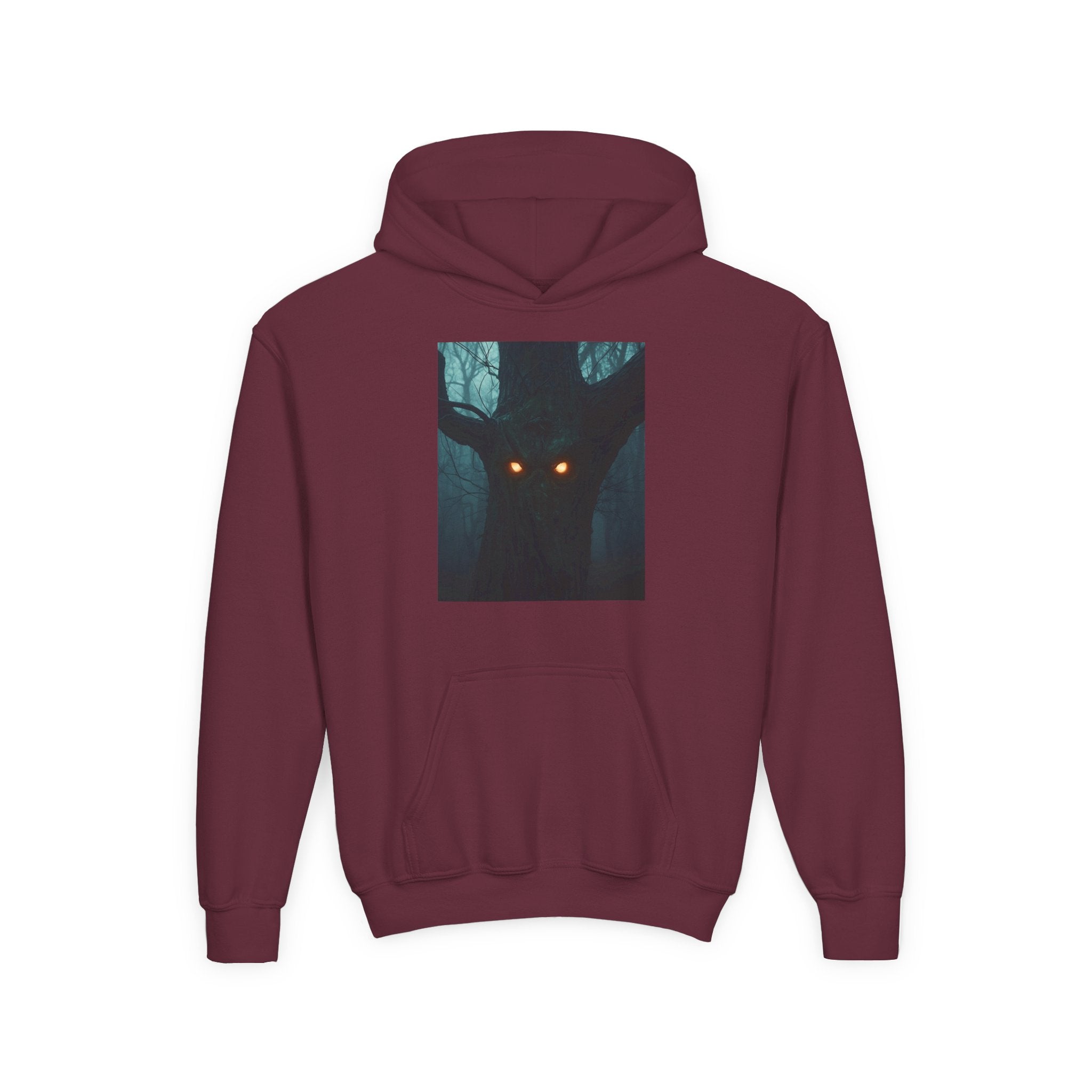 Spooky Forest Hoodie for Teens, Youth Sweatshirt for Halloween, Cozy Fall Layer, Gift for Nature Lovers, Scary Movie Night