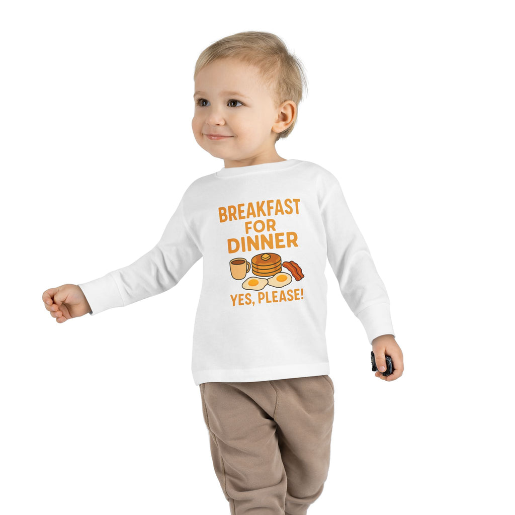 Breakfast For Dinner Toddler Long Sleeve Tee