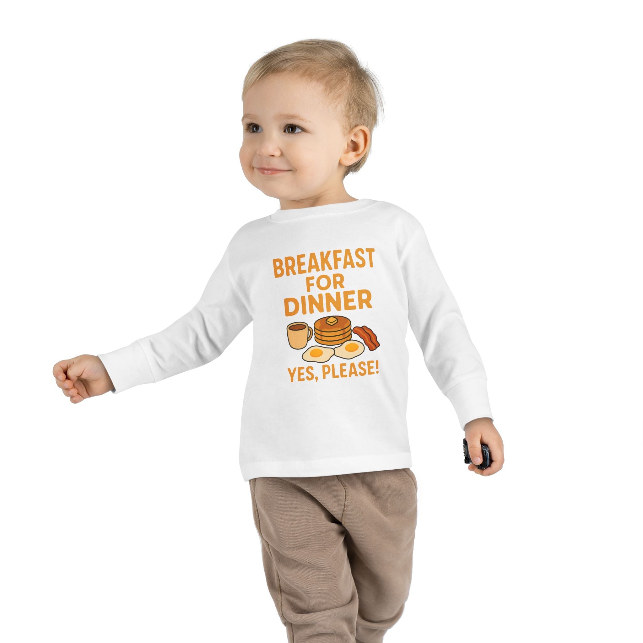 Breakfast For Dinner Toddler Long Sleeve Tee