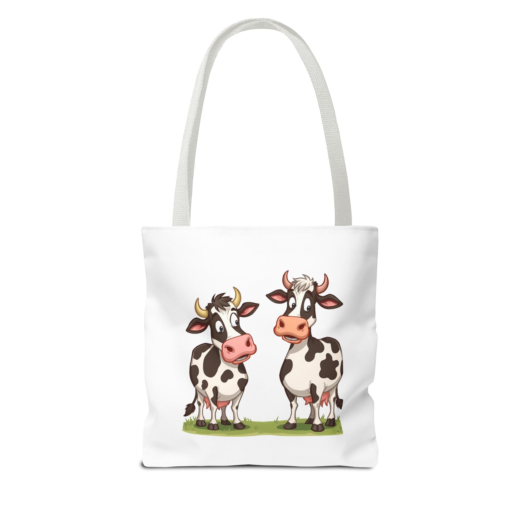Cute Cow Print Tote Bag, Reusable Shopping Bag, Farmer's Market Tote, Animal Lover Gift, Floral Cow Pattern Bag