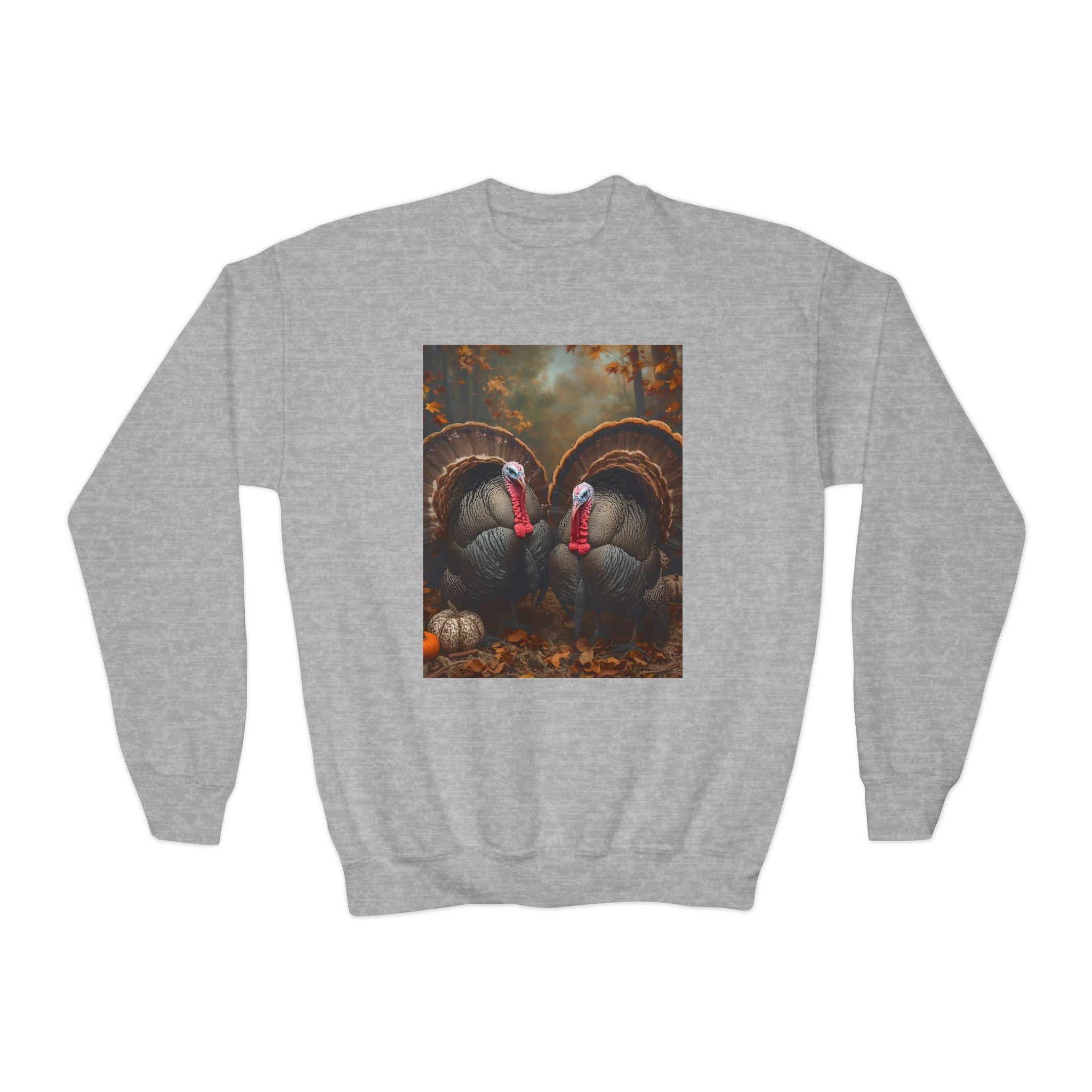 Thanksgiving Thankful Turkeys Youth Crewneck Sweatshirt, Cozy Fall Apparel, Thanksgiving Gift, Kids Sweatshirt, Autumn Fashion
